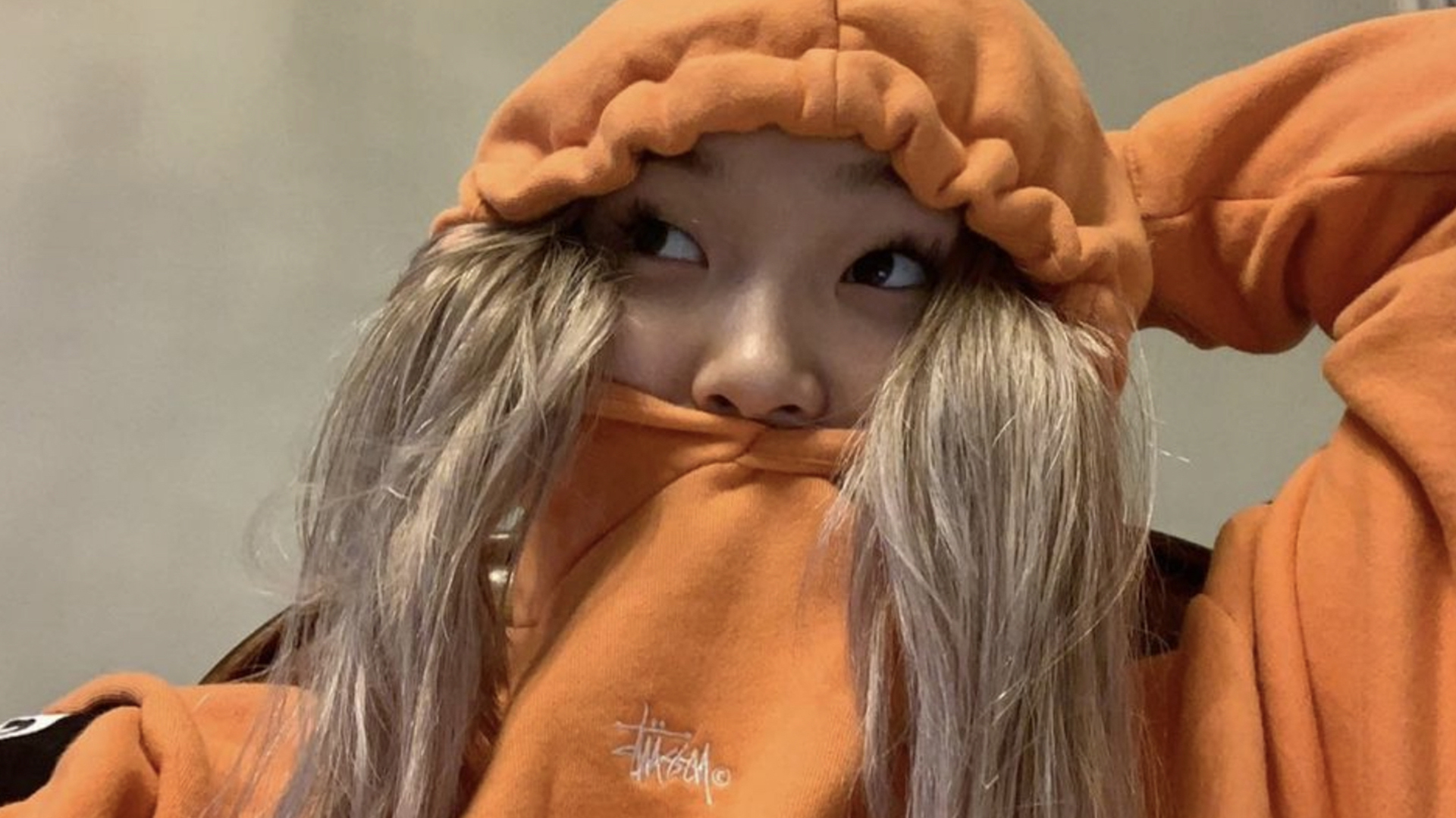 Chloe Kim wearing a hoodie in a selfie