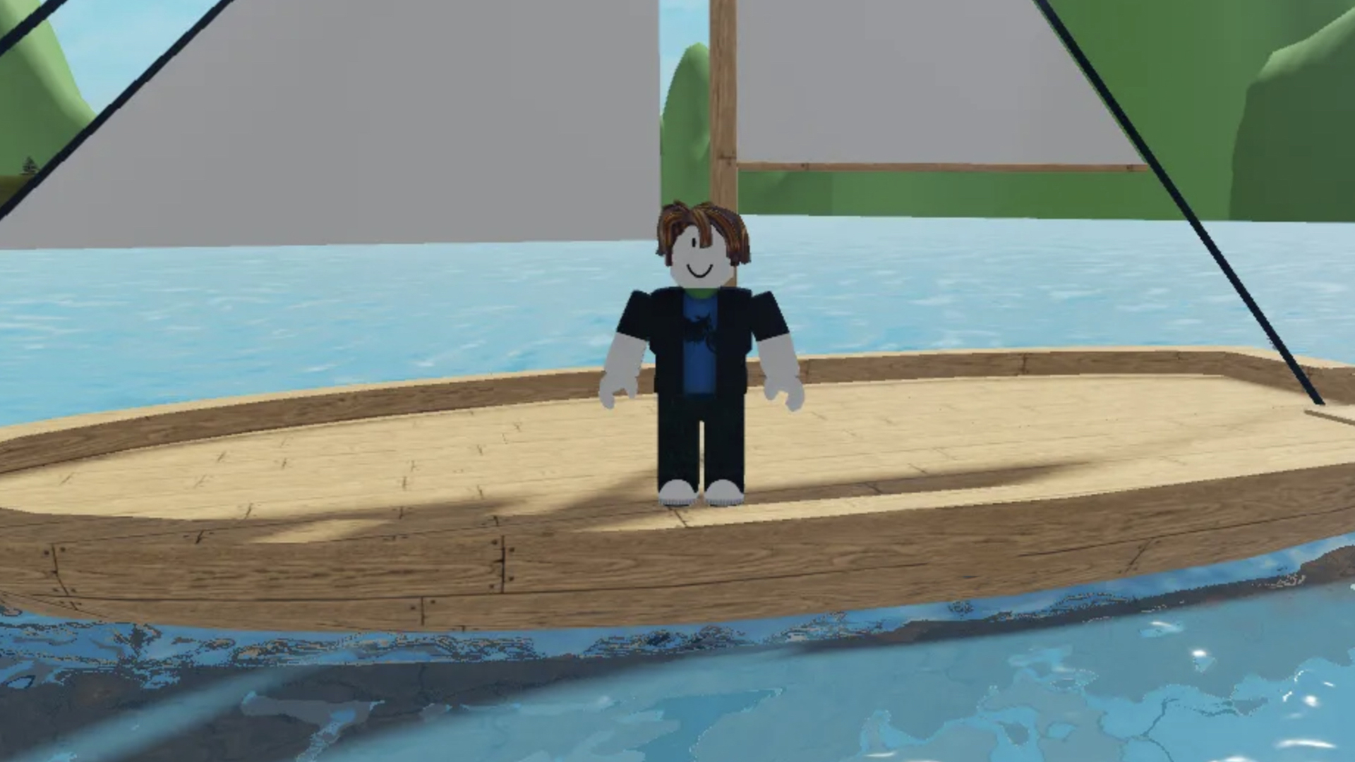 A scene from the Roblox game, Sharkbite 