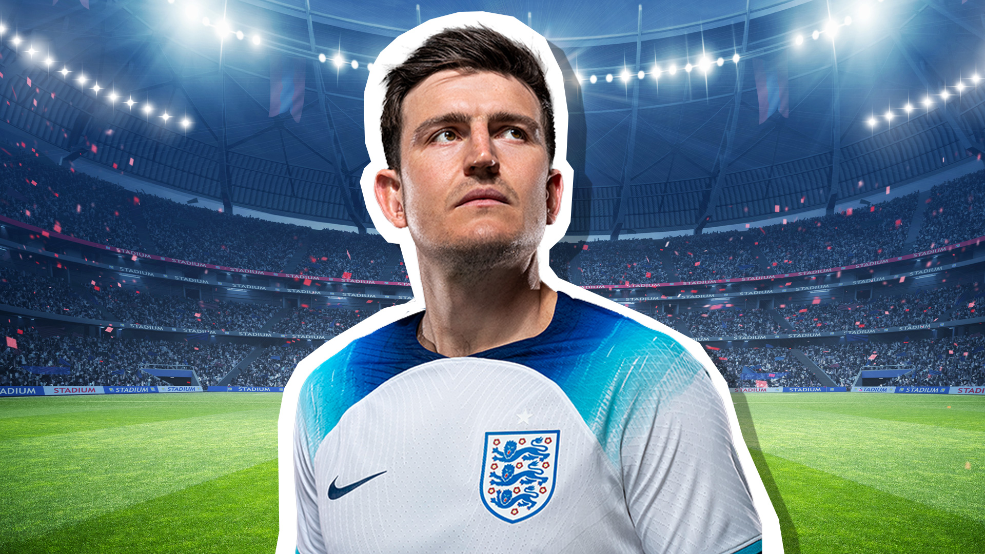 Harry Maguire in an England shirt