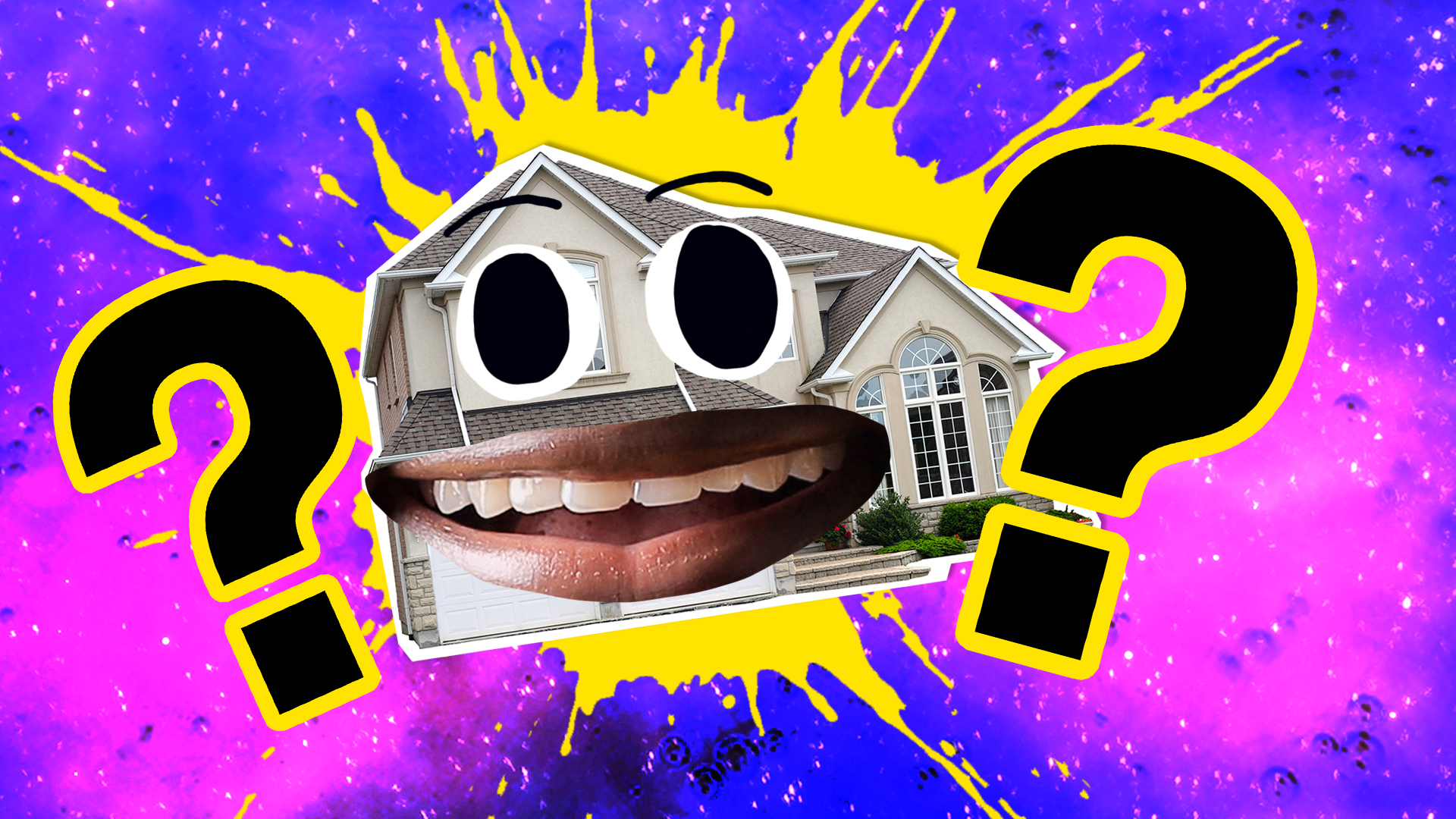 A happy house with a big smile