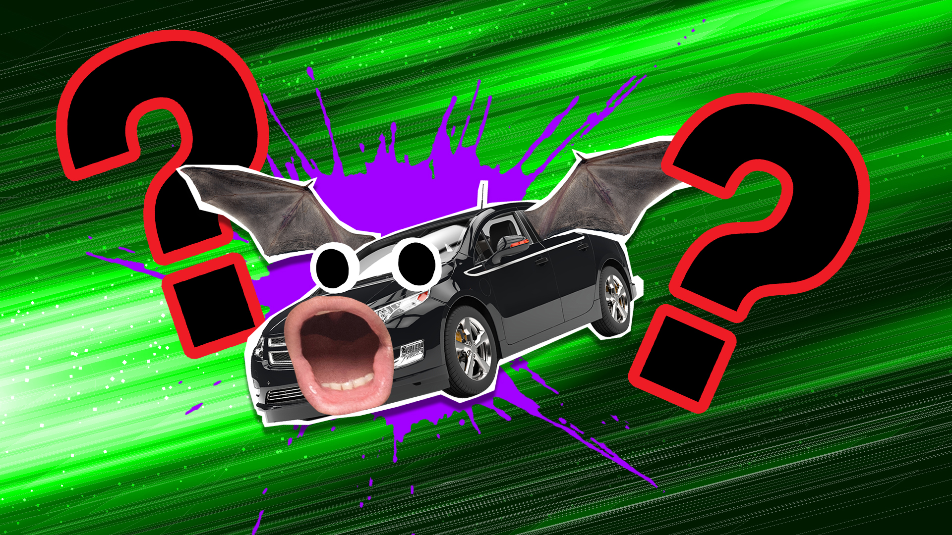 A car with bat wings