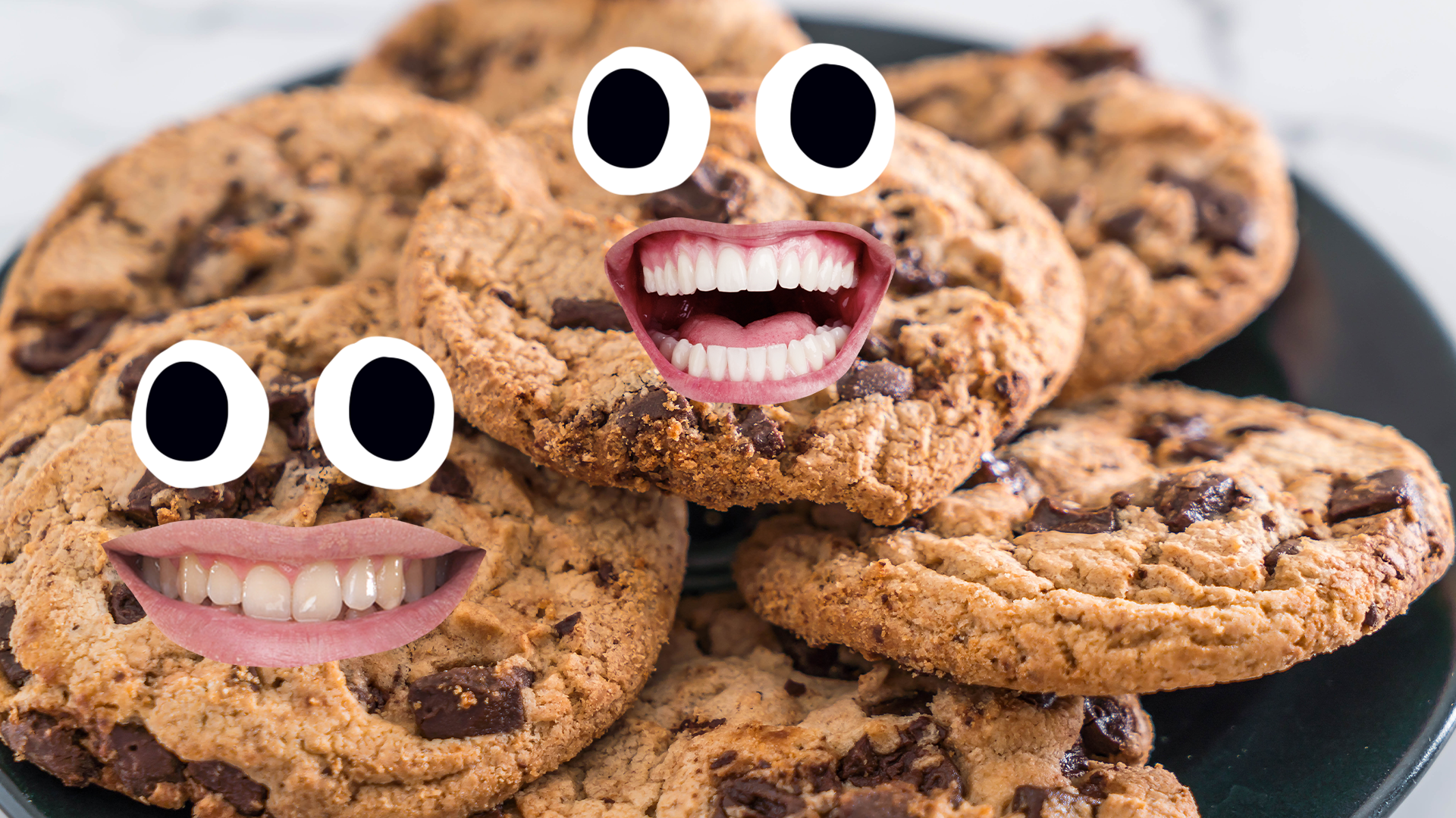Cookies with goofy faces