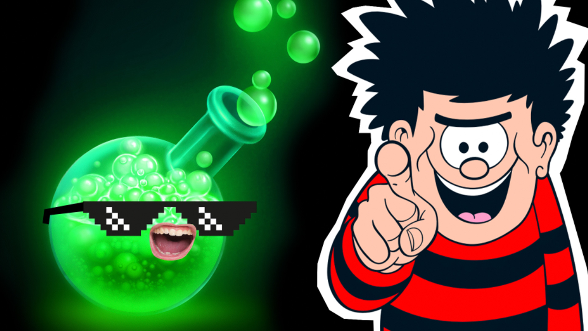 Dennis and a bubbling science potion