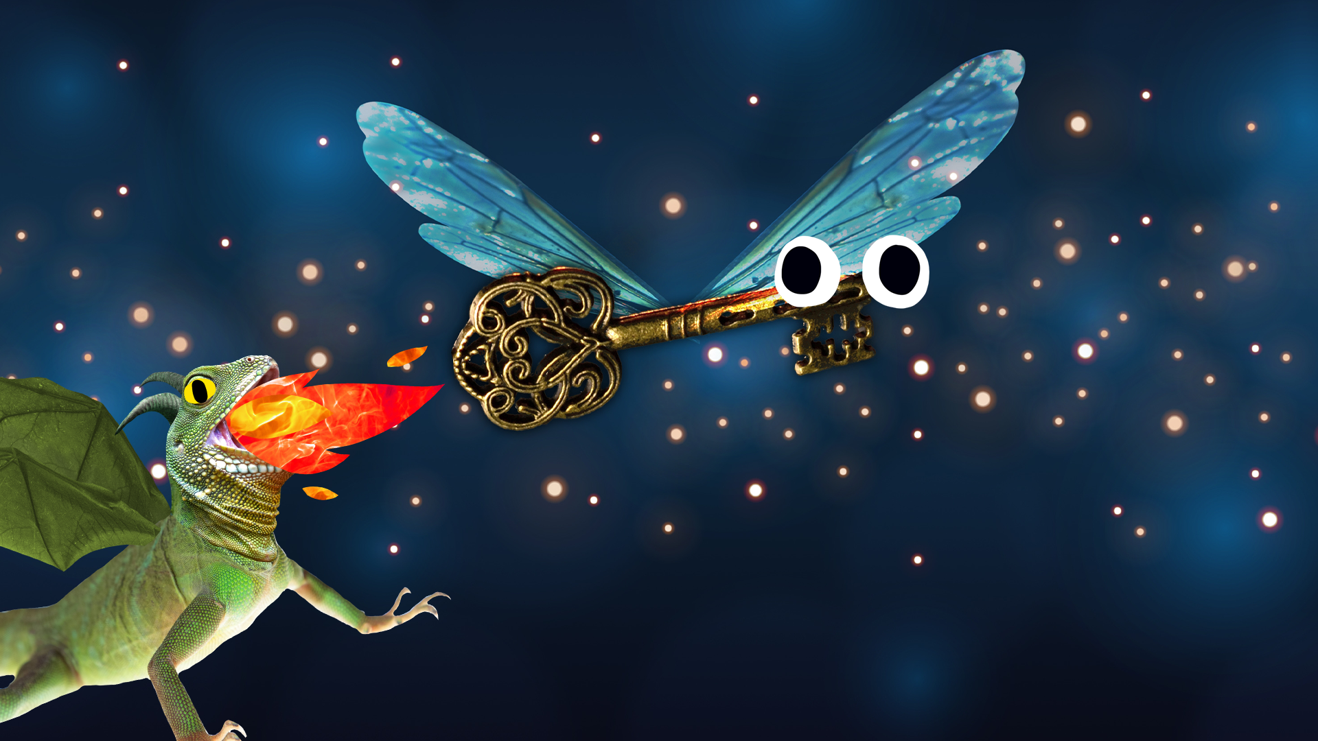 Flying key and Beano dragon