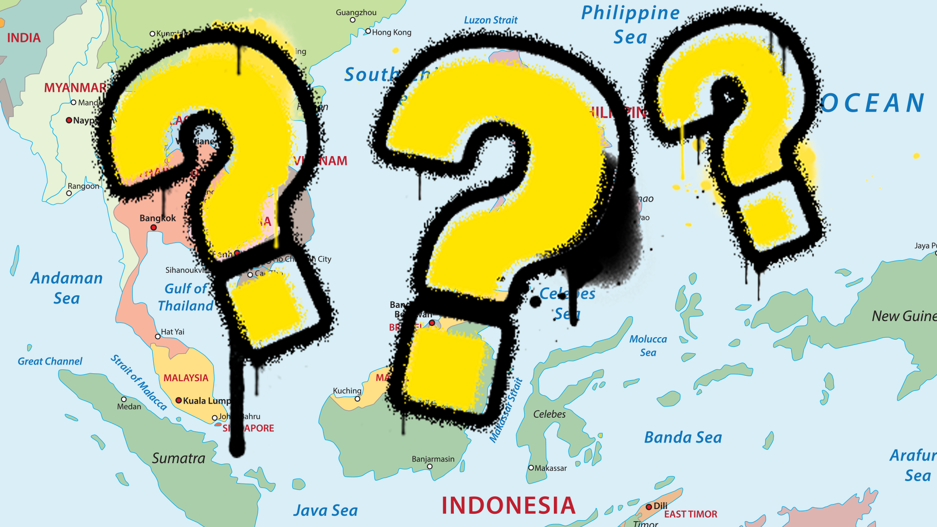 Map with question marks