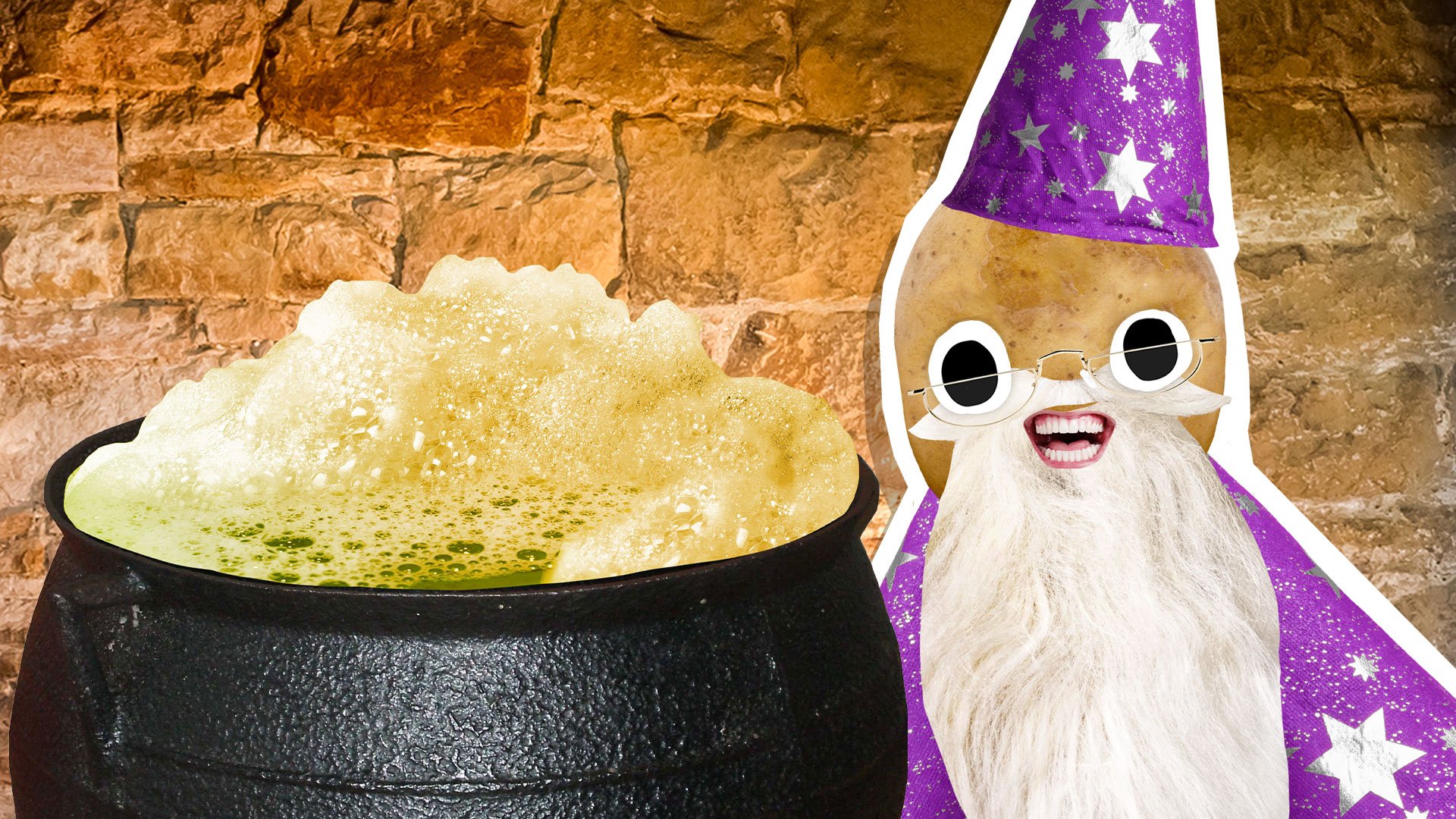 Dumbledore and a big cauldron