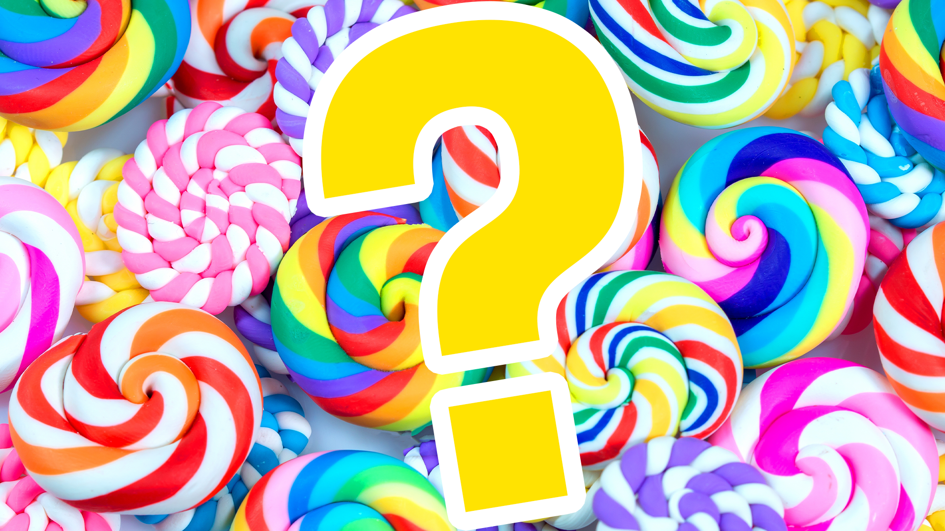 Question mark on lollipop background