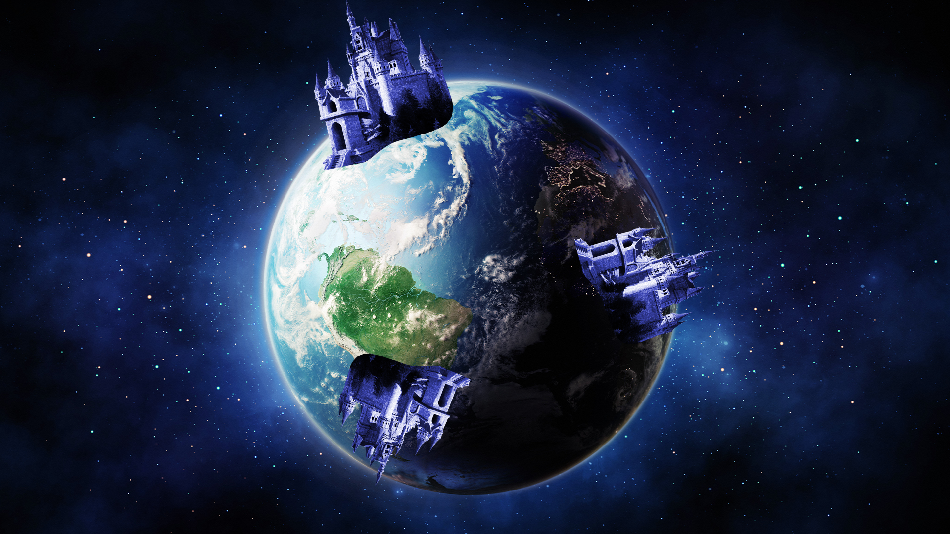 Globe covered in Disneylands