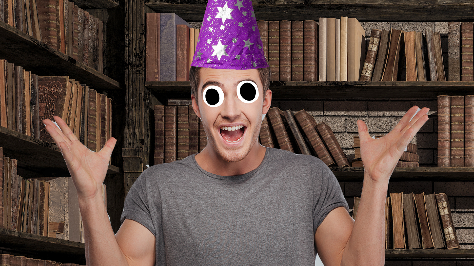 A DM in a hat with some books