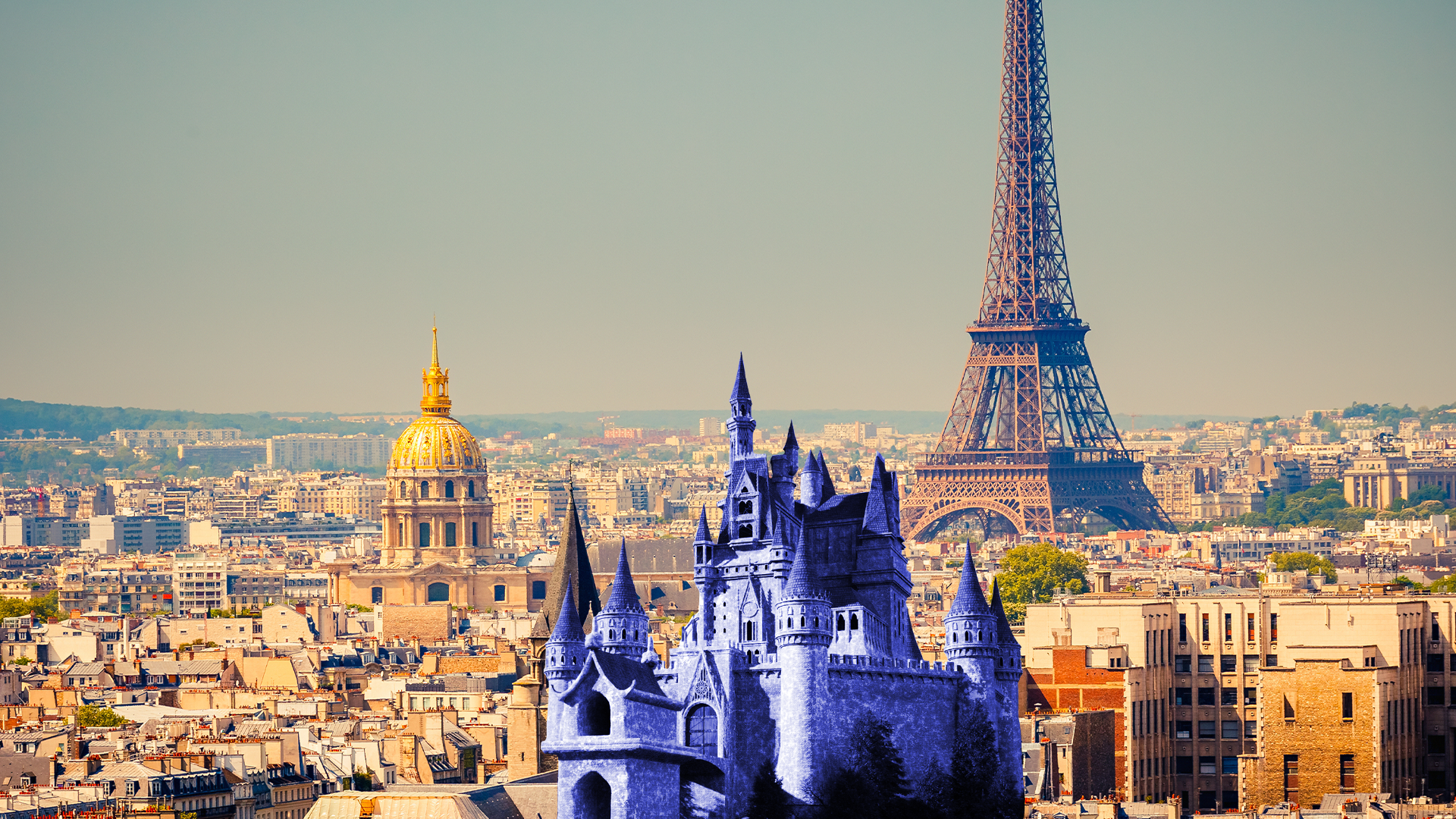 Paris with Disney castle