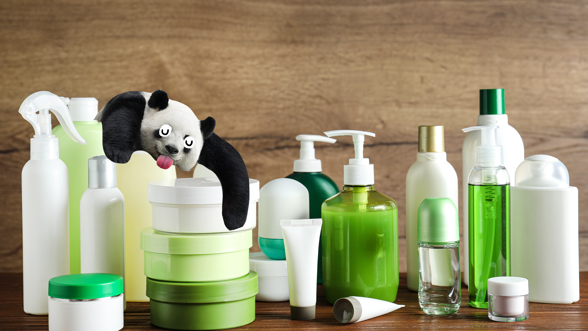 Derpy panda and toiletries 