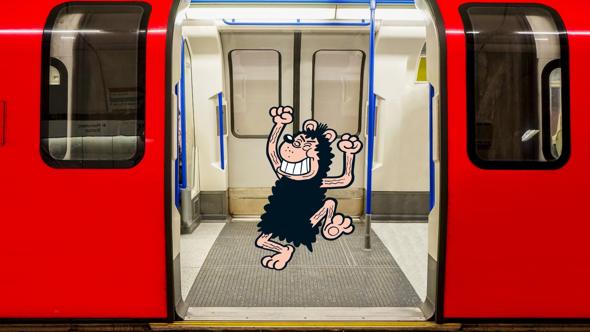 Gnasher on the London Underground