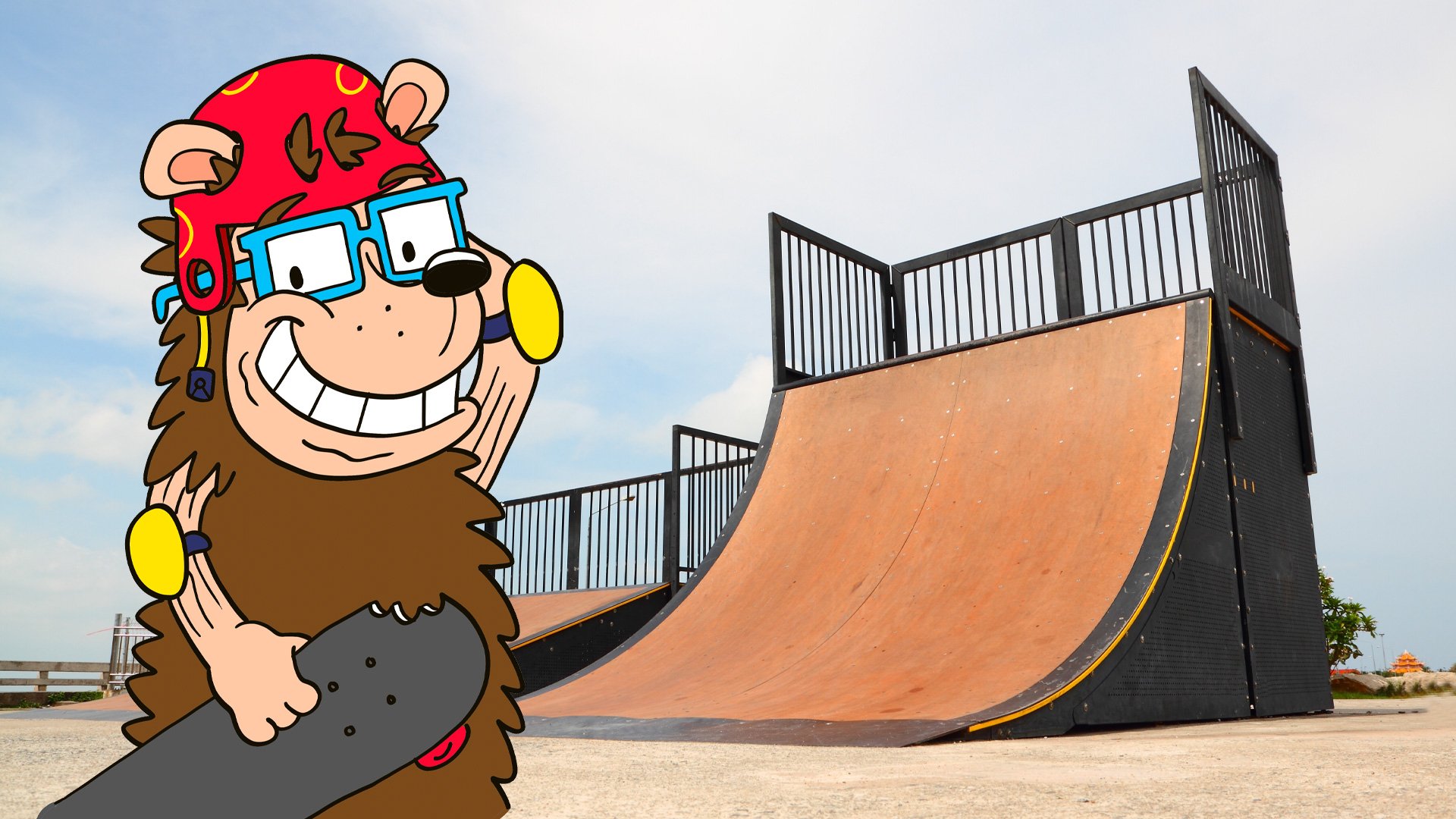 Phil ES Dogg in a skatepark