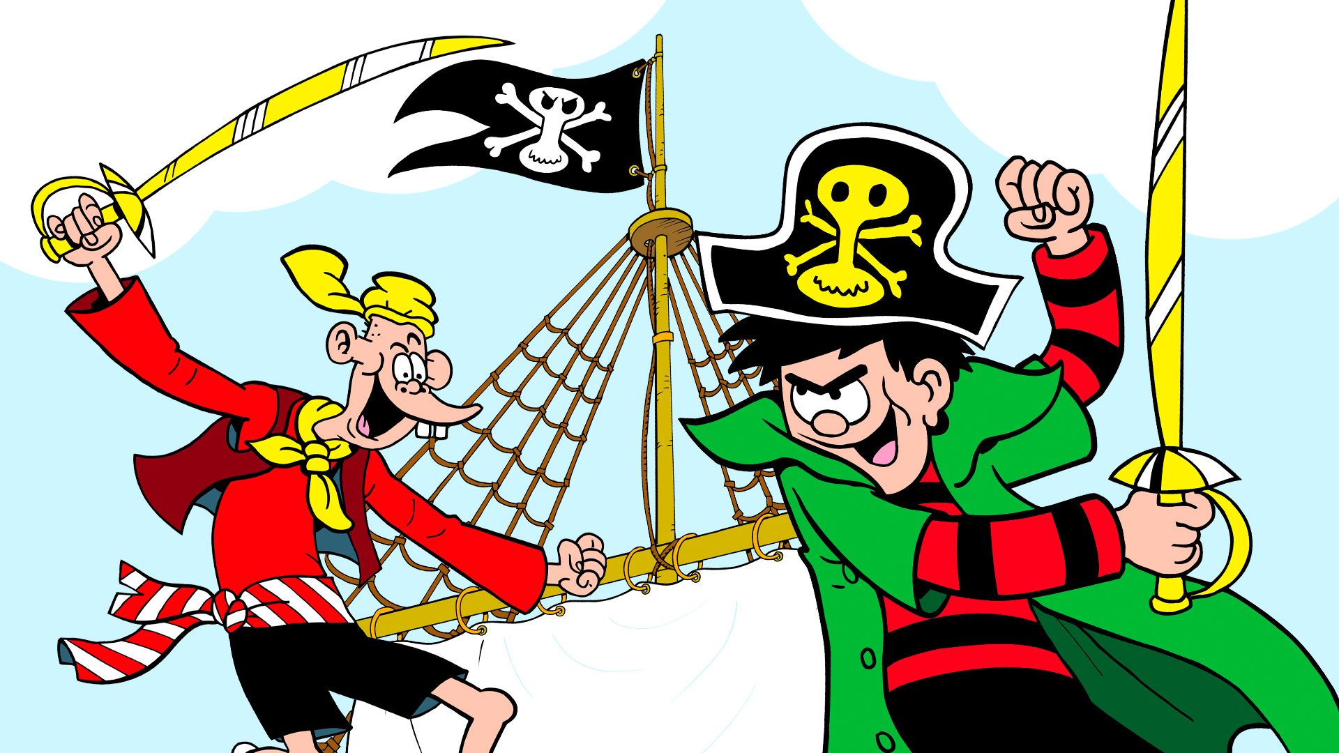 Plug and Dennis as pirates