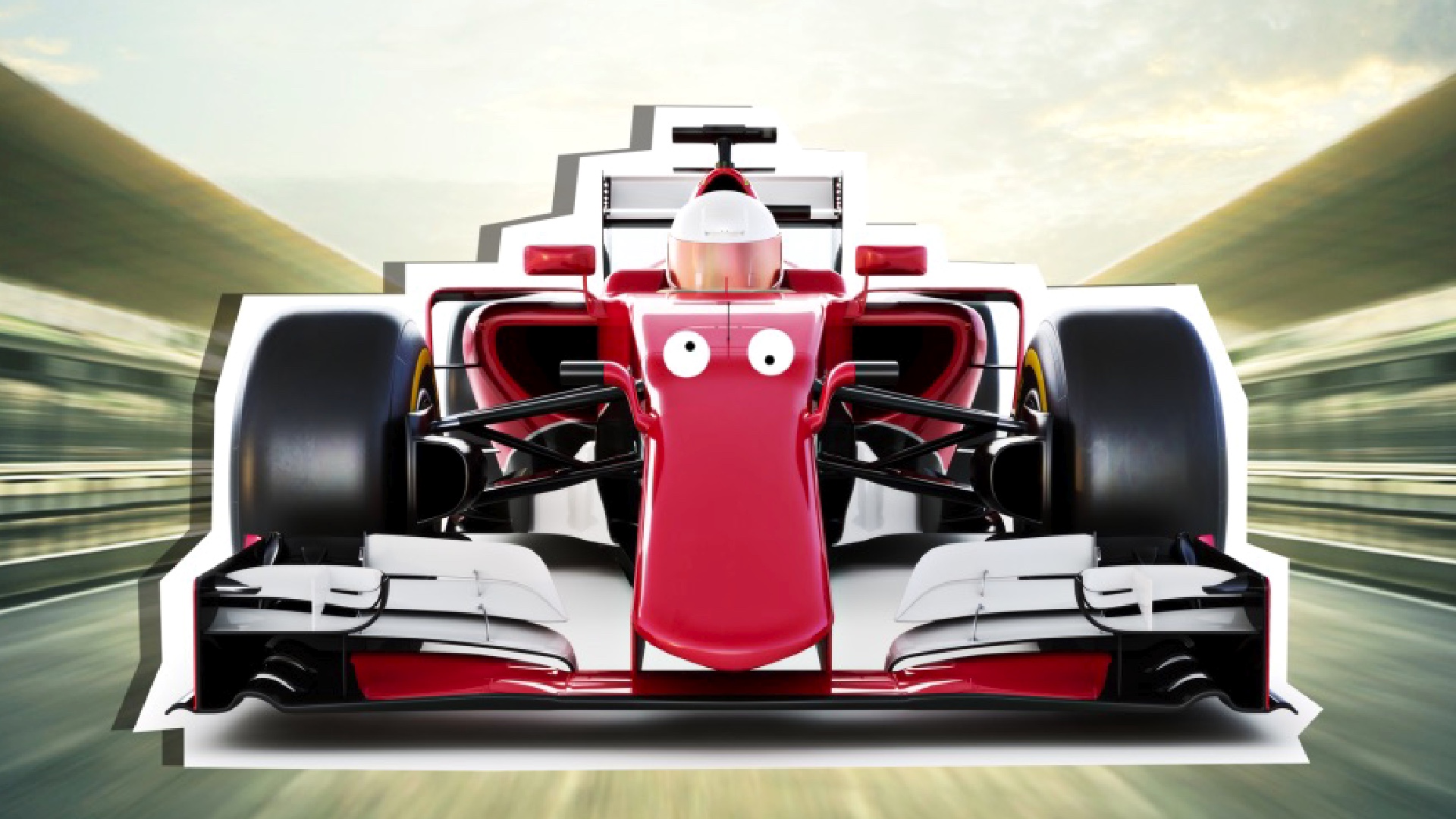 A bright red Formula 1 car
