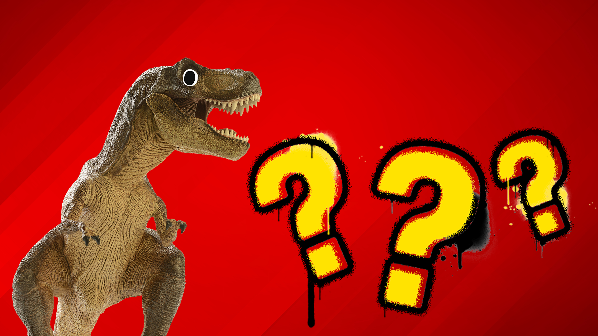 Dinosaur and question marks