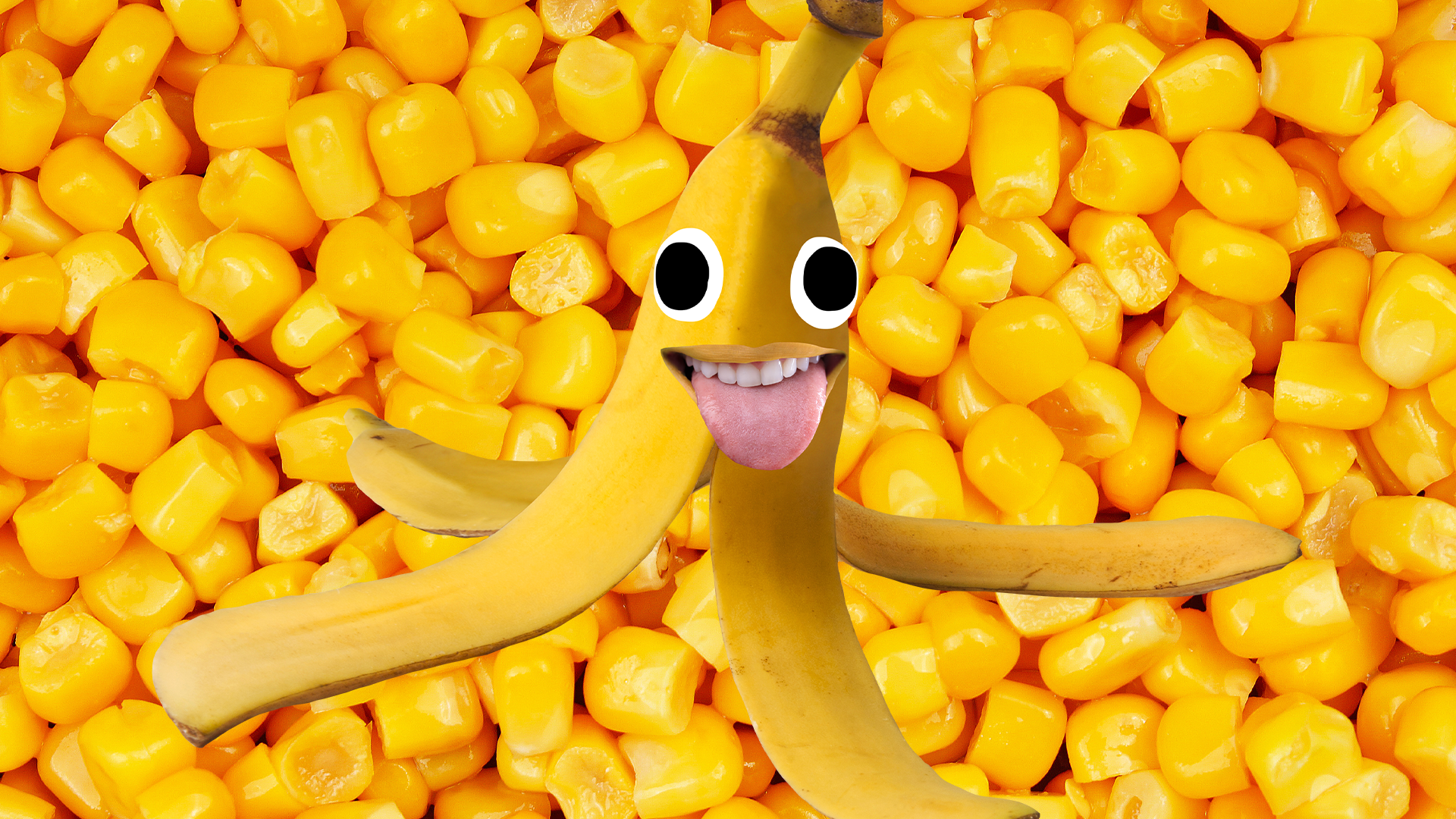 Corn background and Beano banana