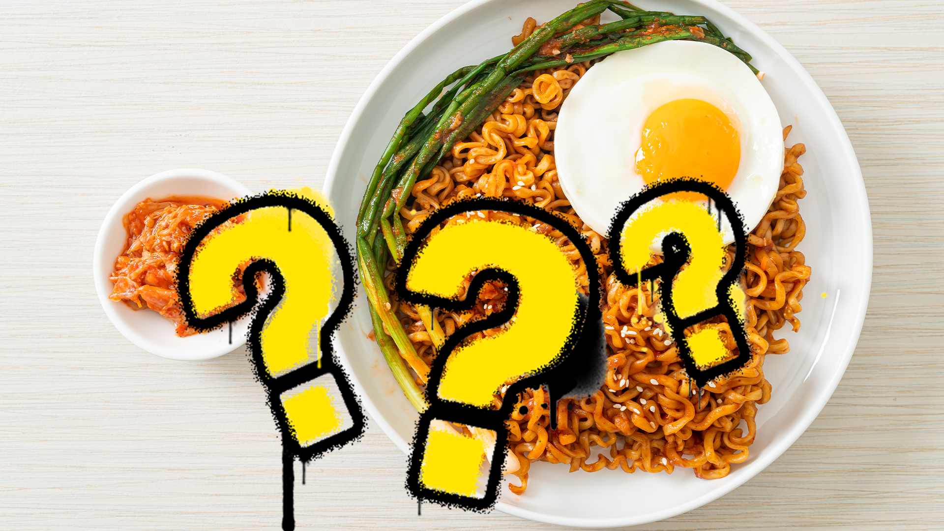 Noodles with question mark