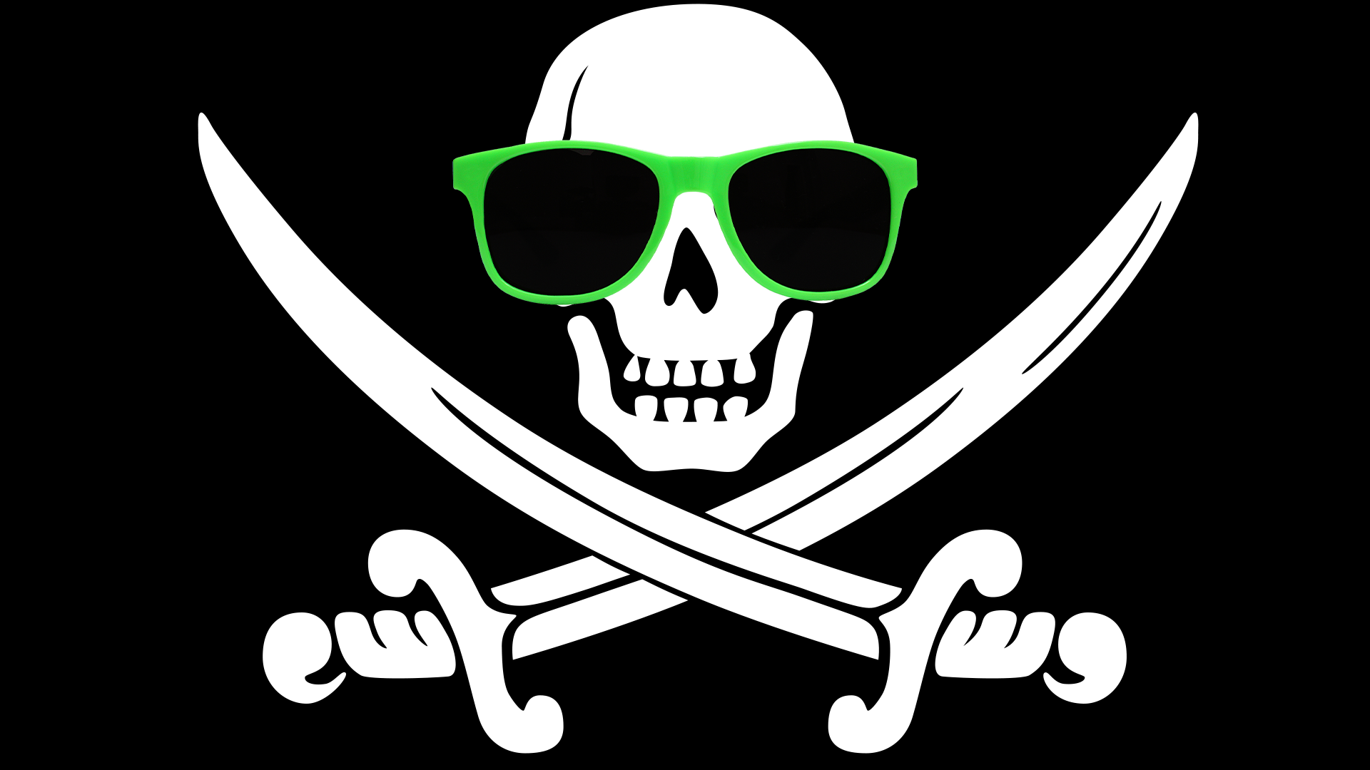 Pirate skull and crossbones with sunglaesses