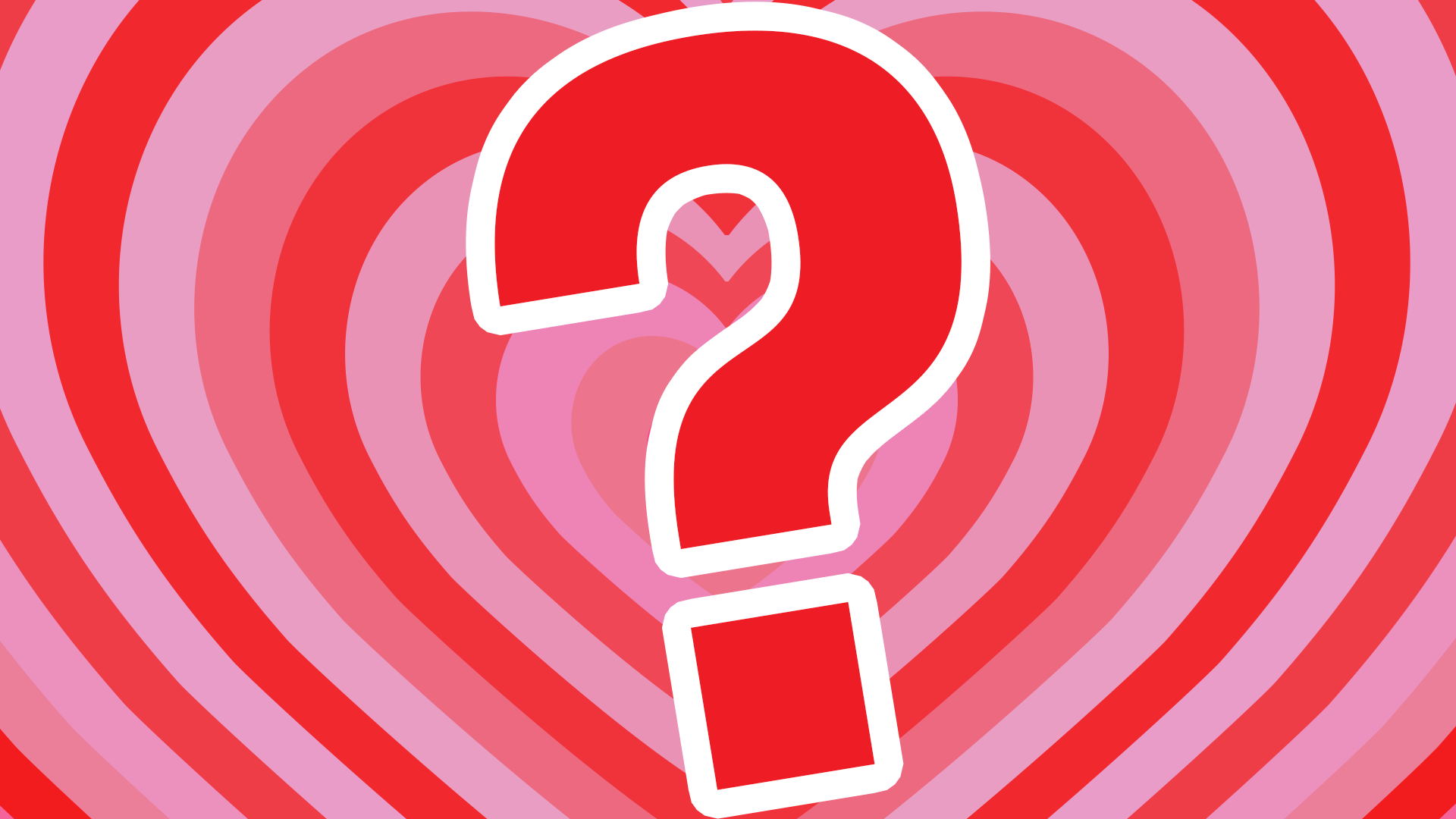 Heart background and question mark
