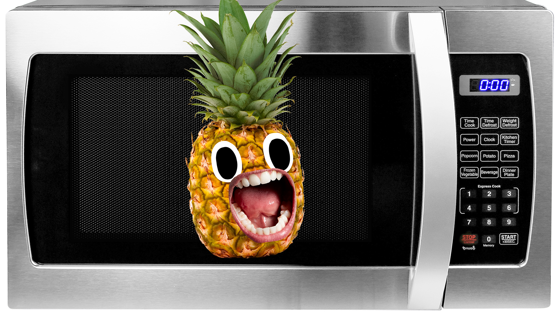 Microwave and screaming pineapple