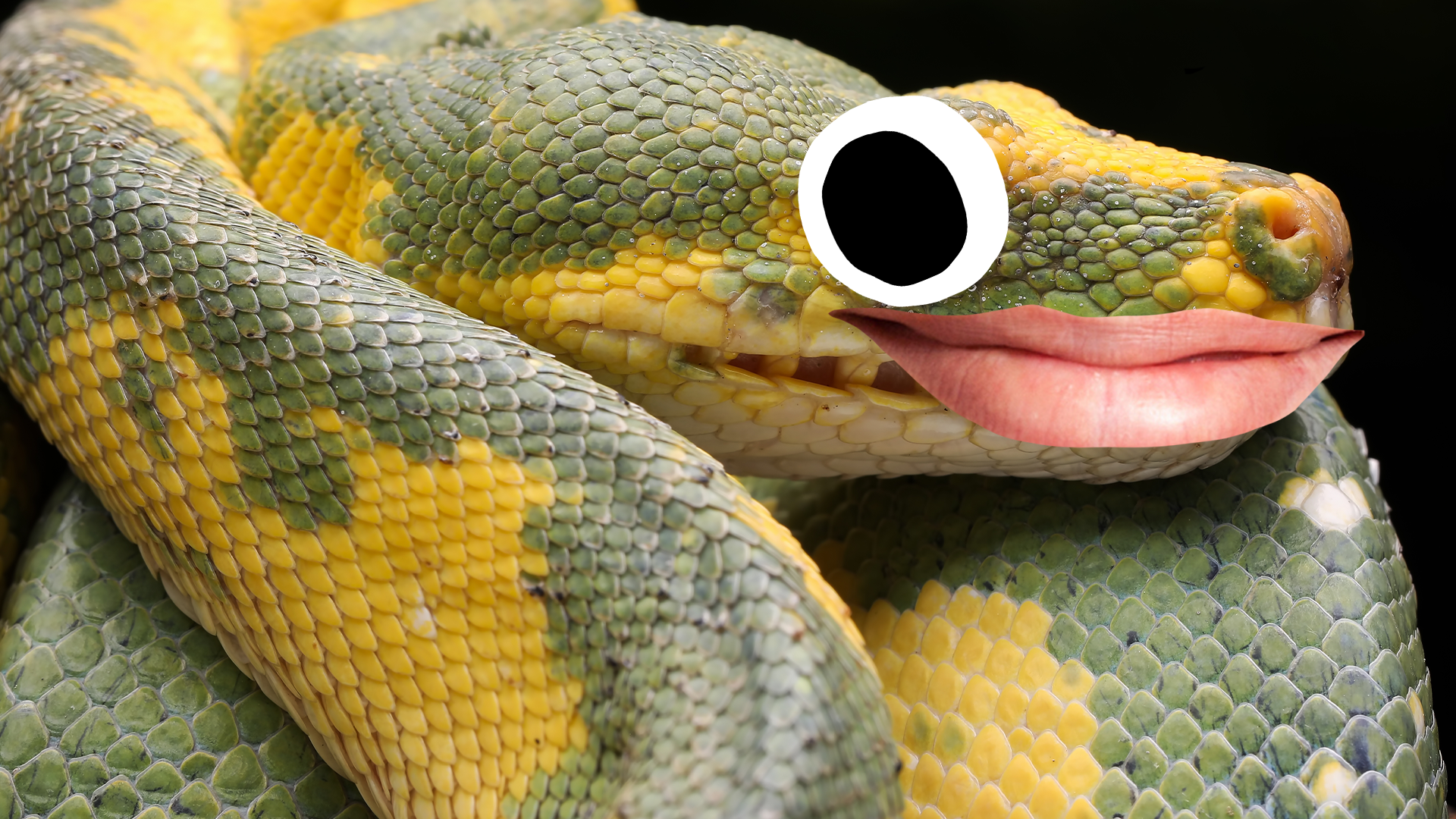Snake with goofy face