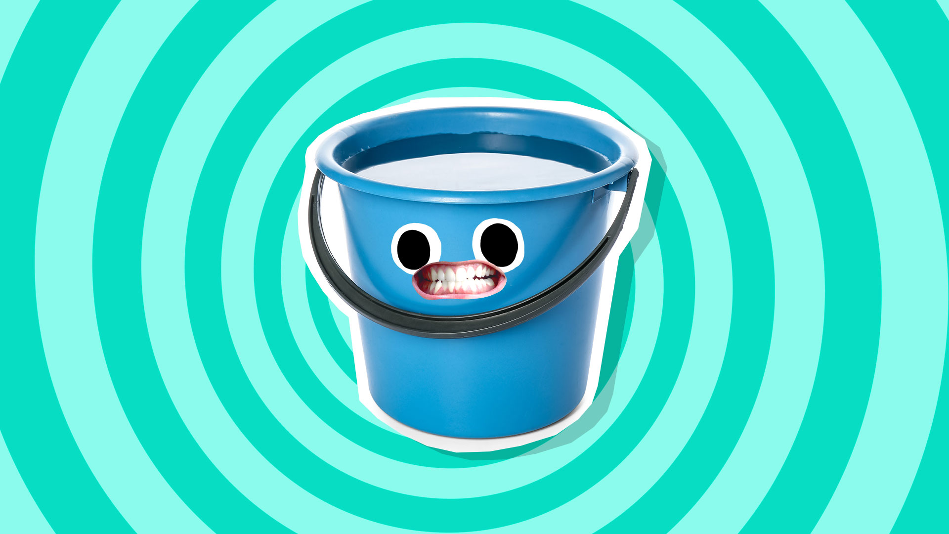 A grinning bucket