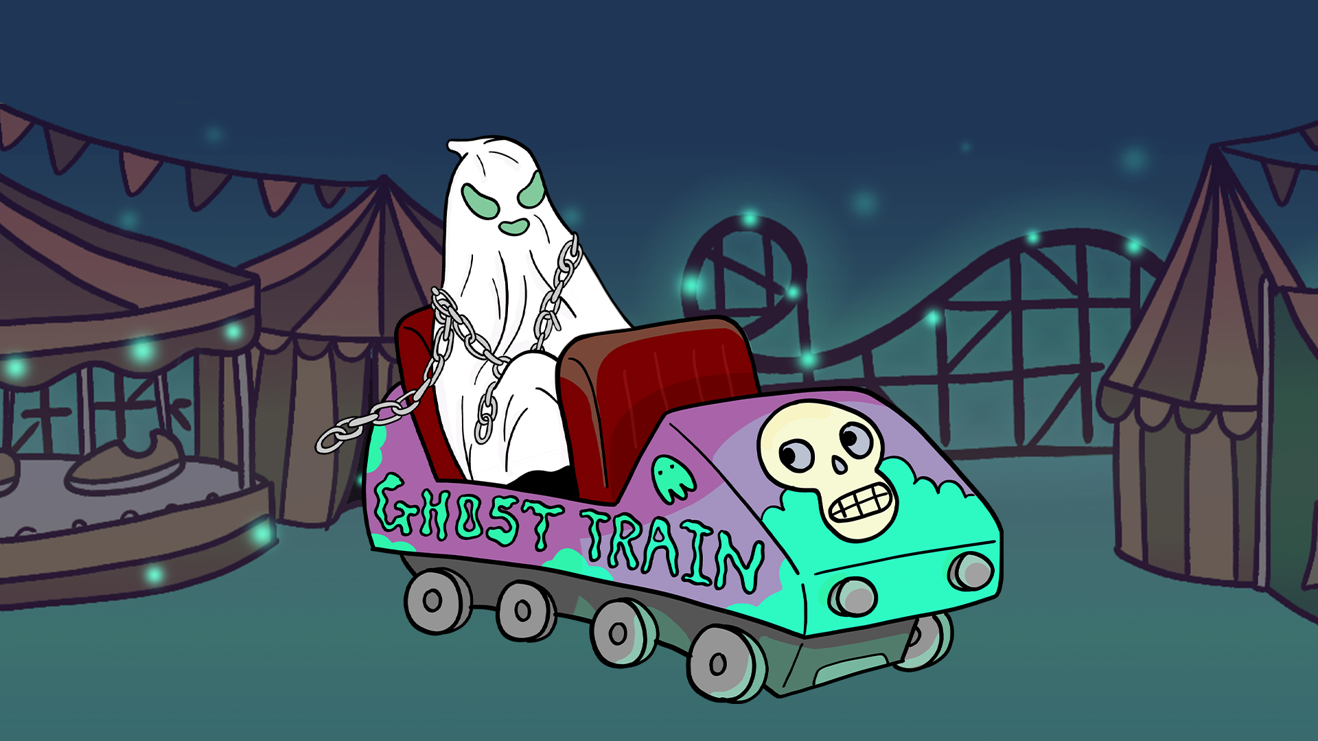 A ghost in a ghost train car