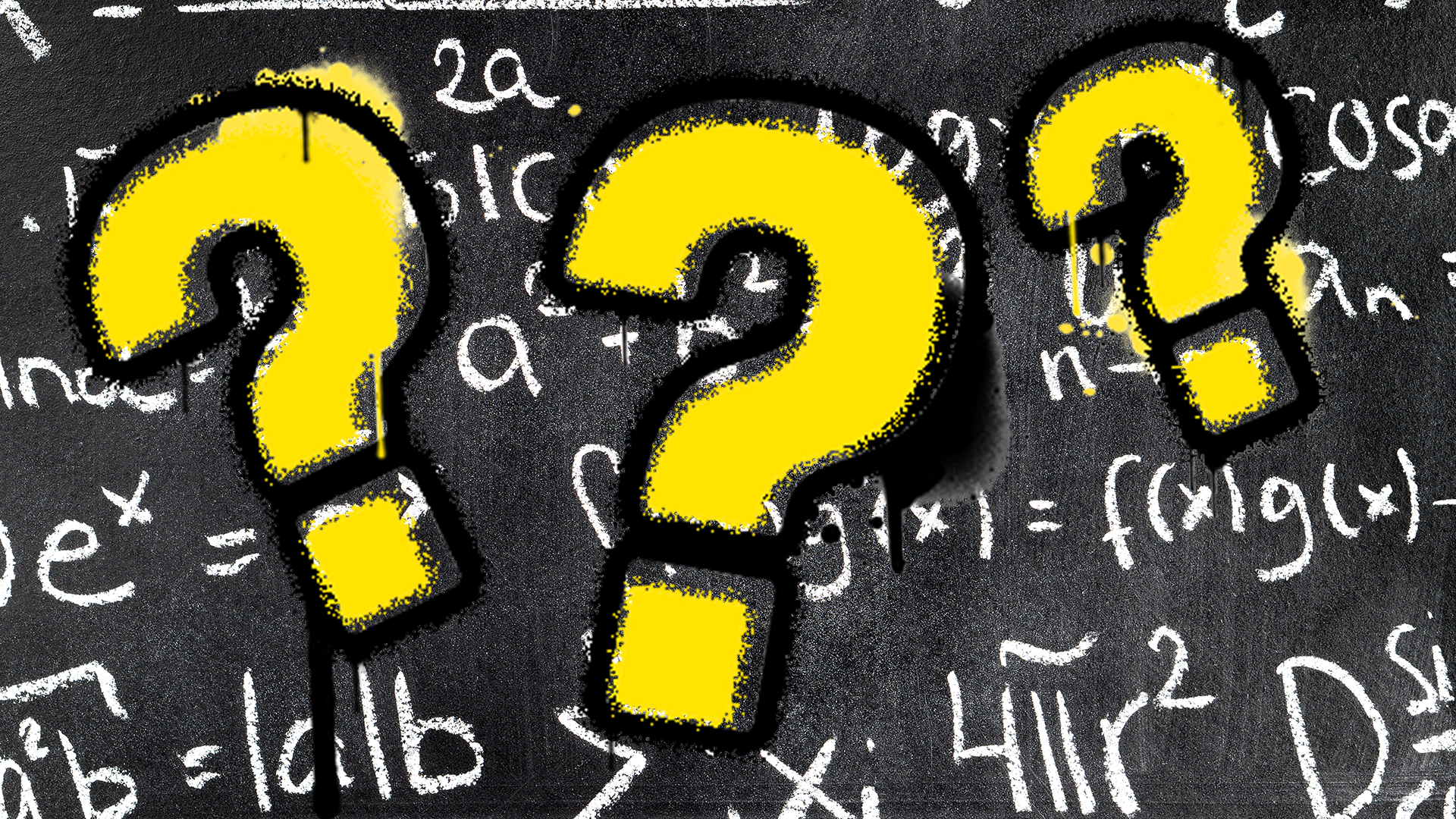 Blackboard with Beano question marks