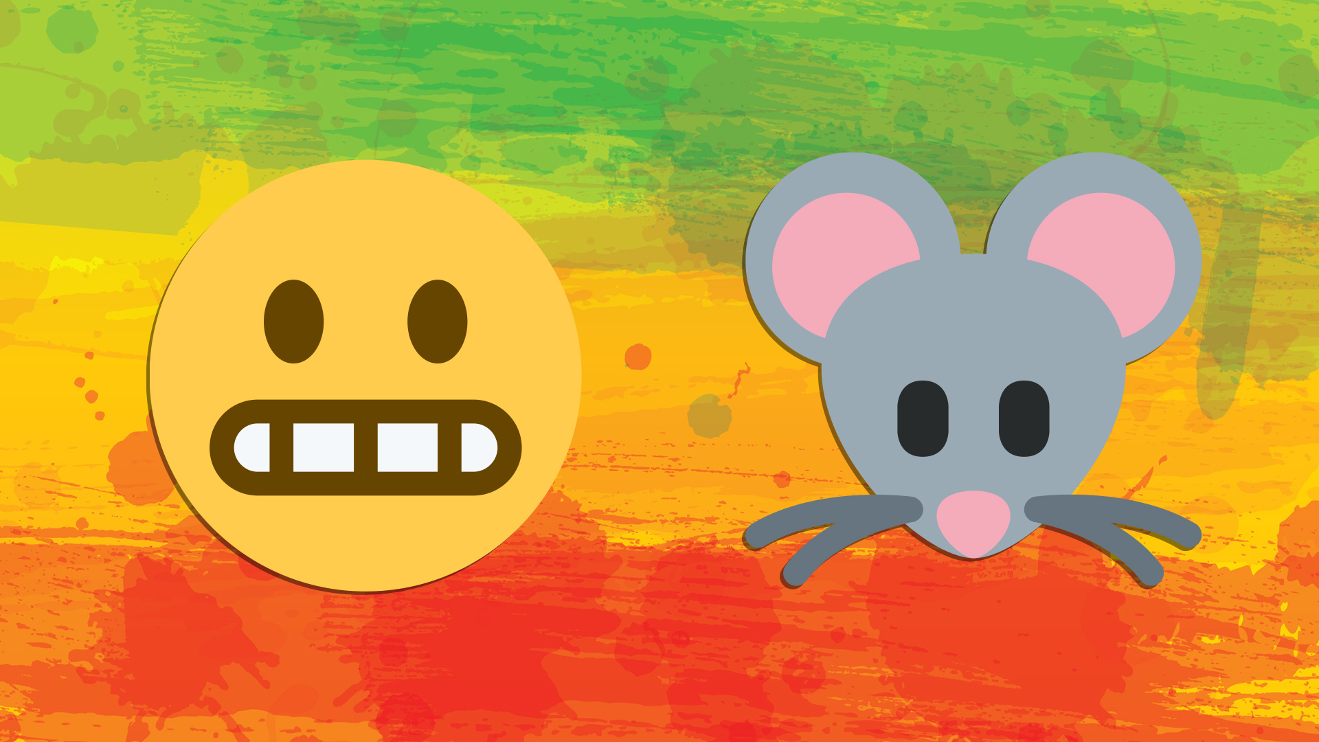 A awkward emoji and a rodent