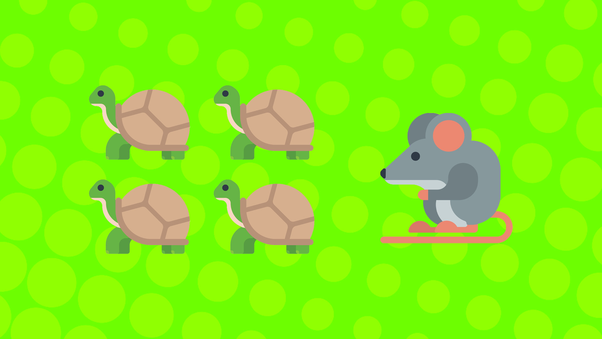 Emojis: four turtles and a rat
