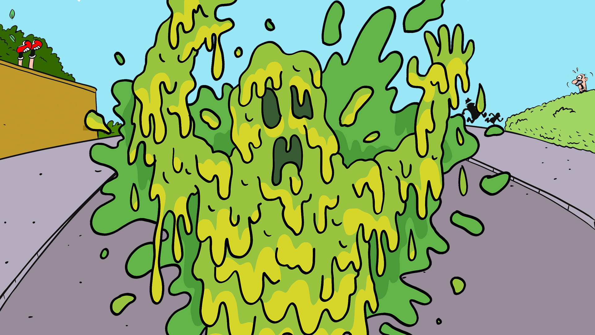 Slime Monster roaming the streets of Beanotown