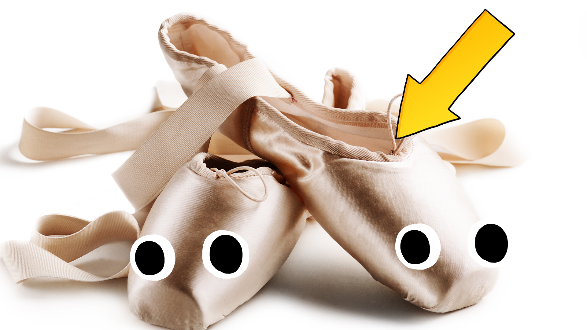 Ballet shoes with eyes