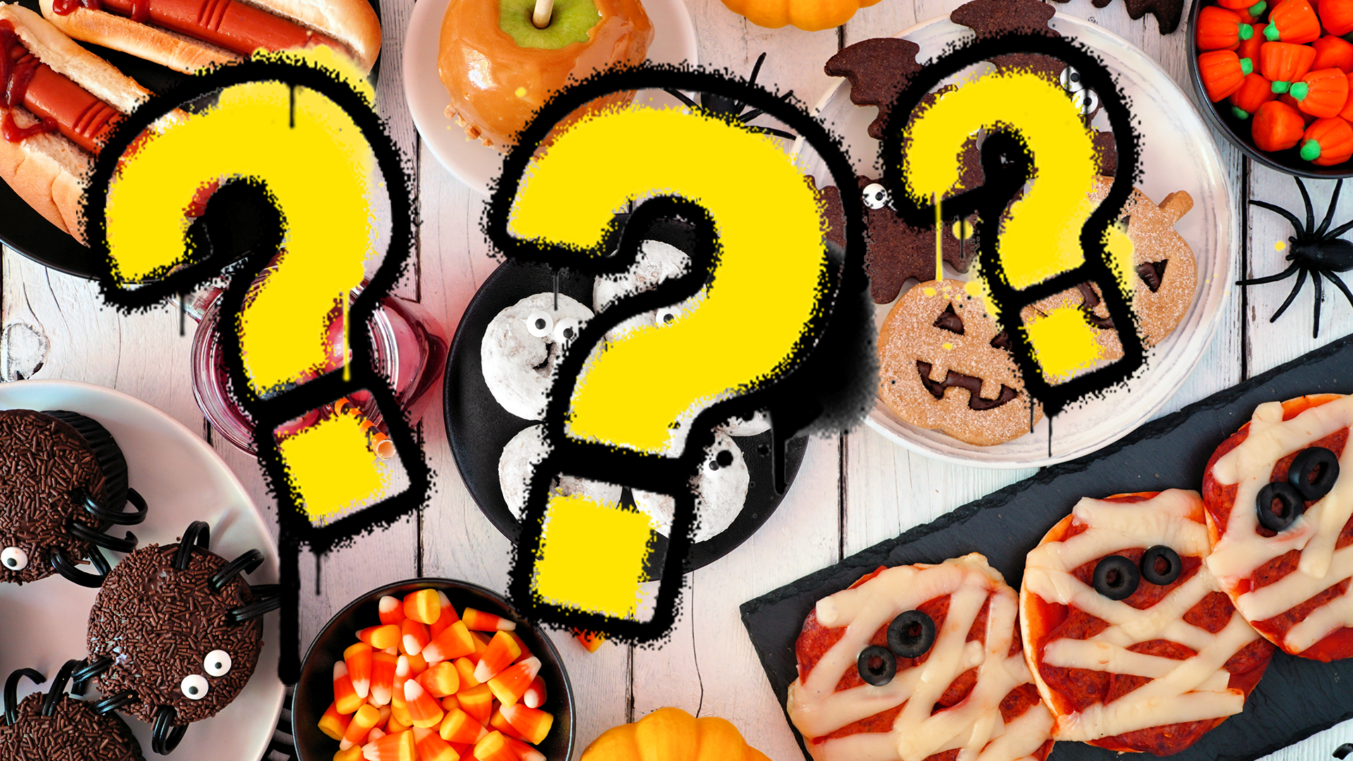 Halloween food with question marks