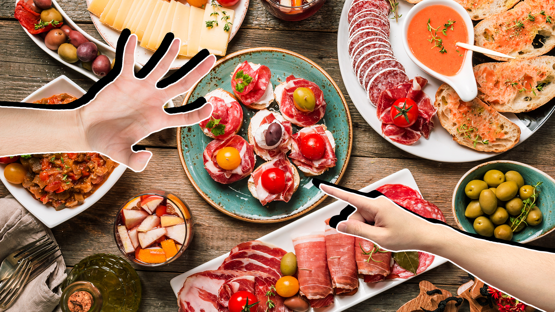 Spanish food on a table