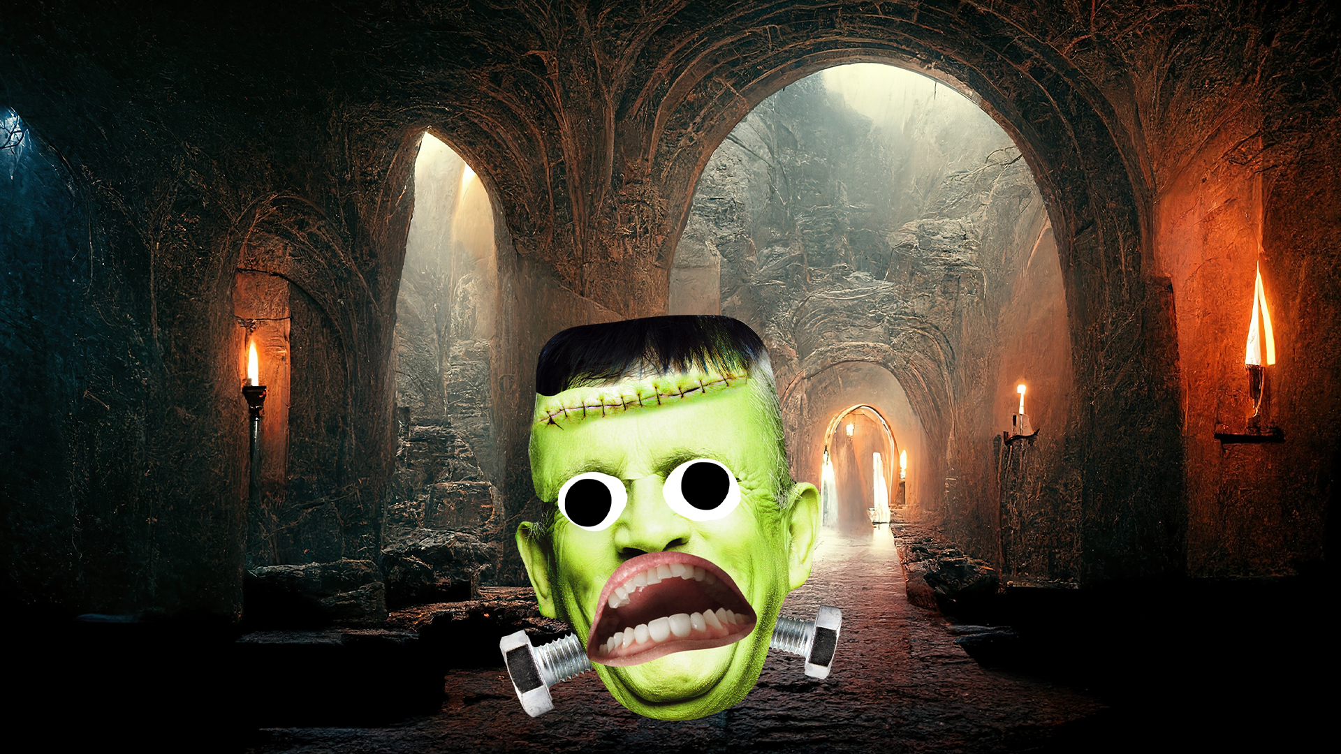 Spooky castle and Beano Frankenstein's Monster