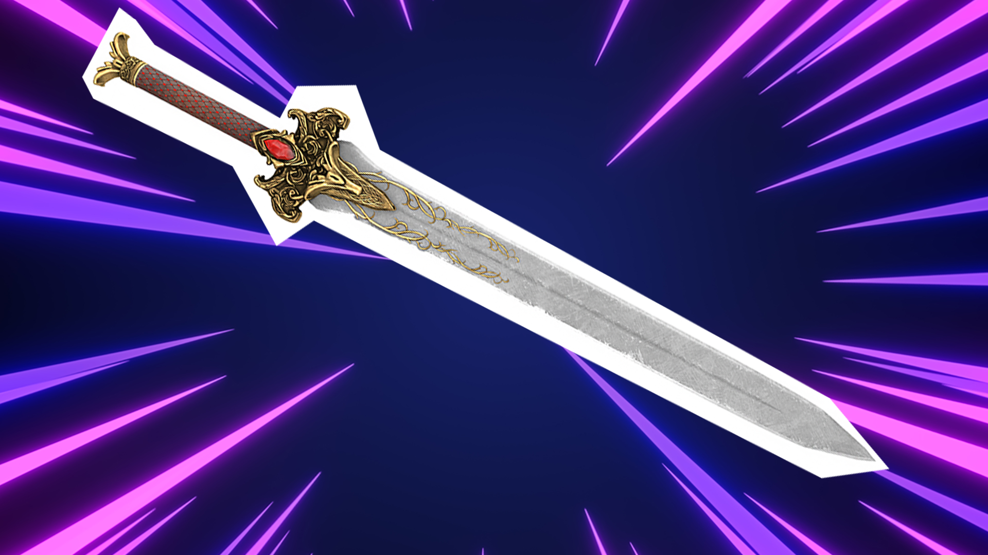 Sword on laser background