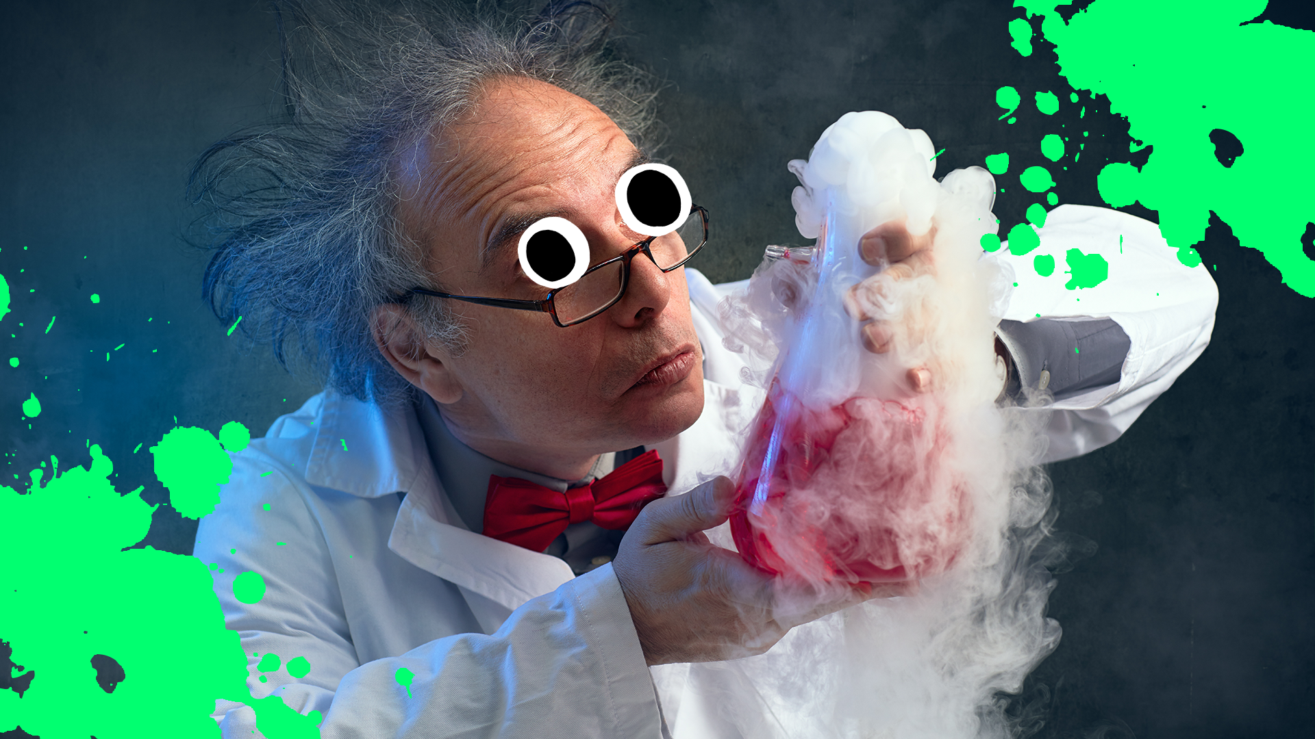 Mad scientist with splats