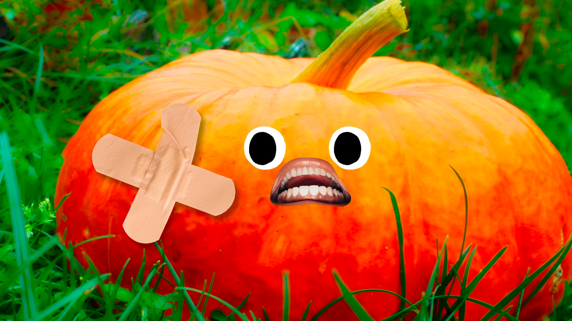 A broken pumpkin