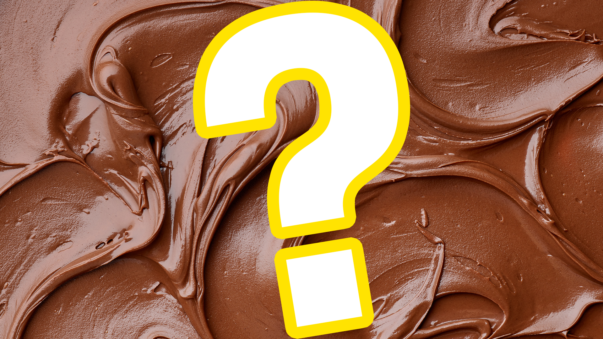 Question mark on chocolate background