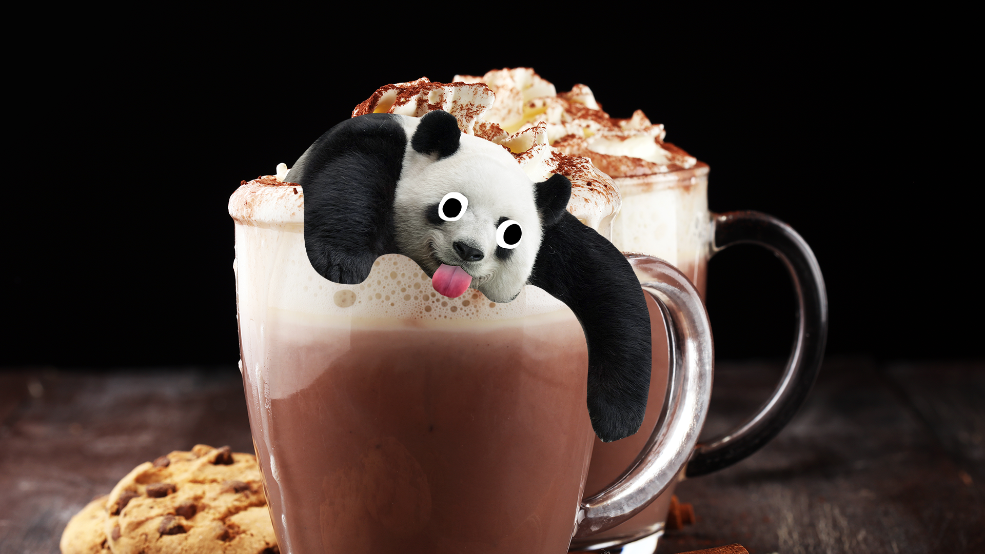 Hot chocolate with derpy panda