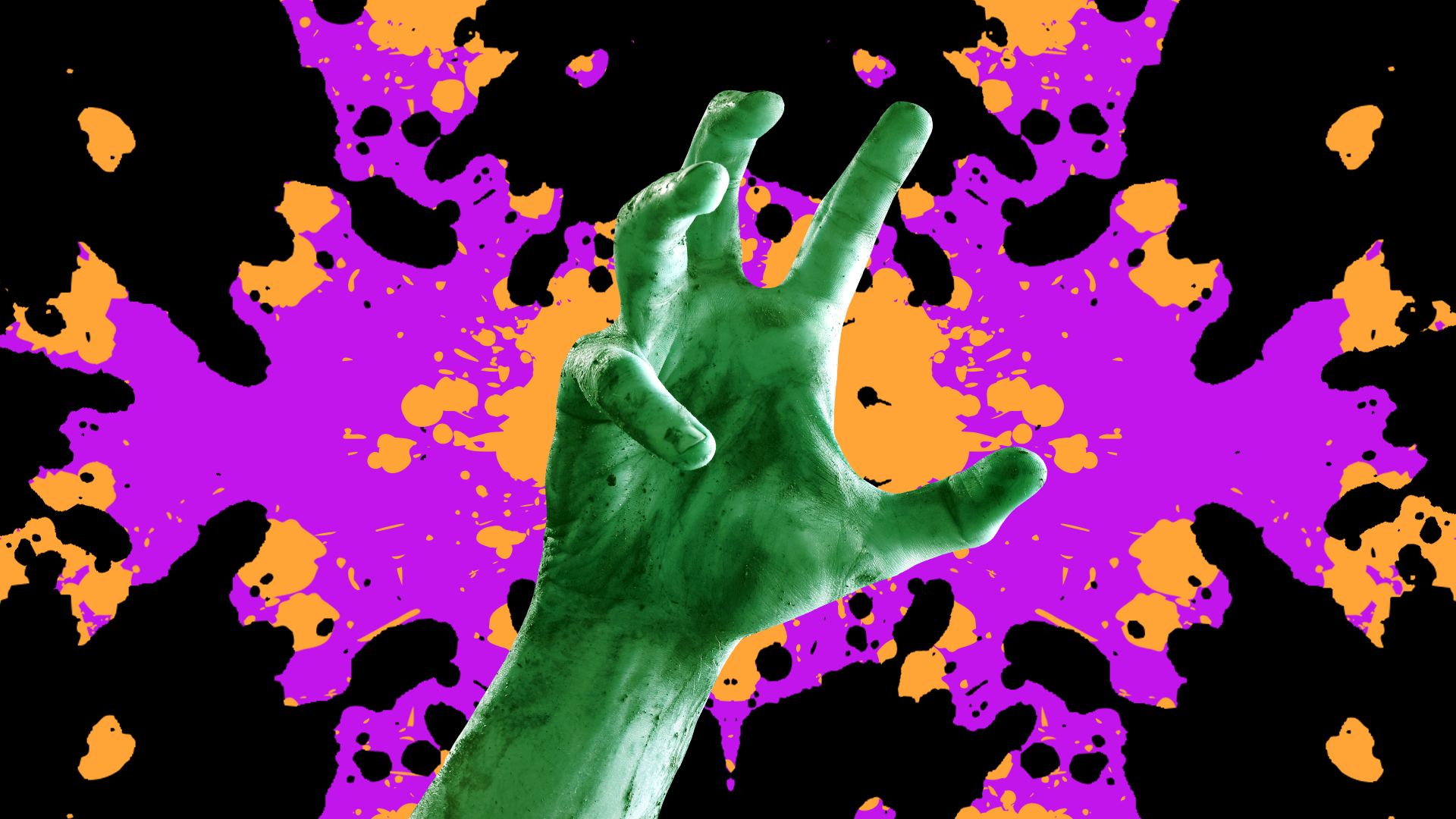 Spooky hand on Halloween background