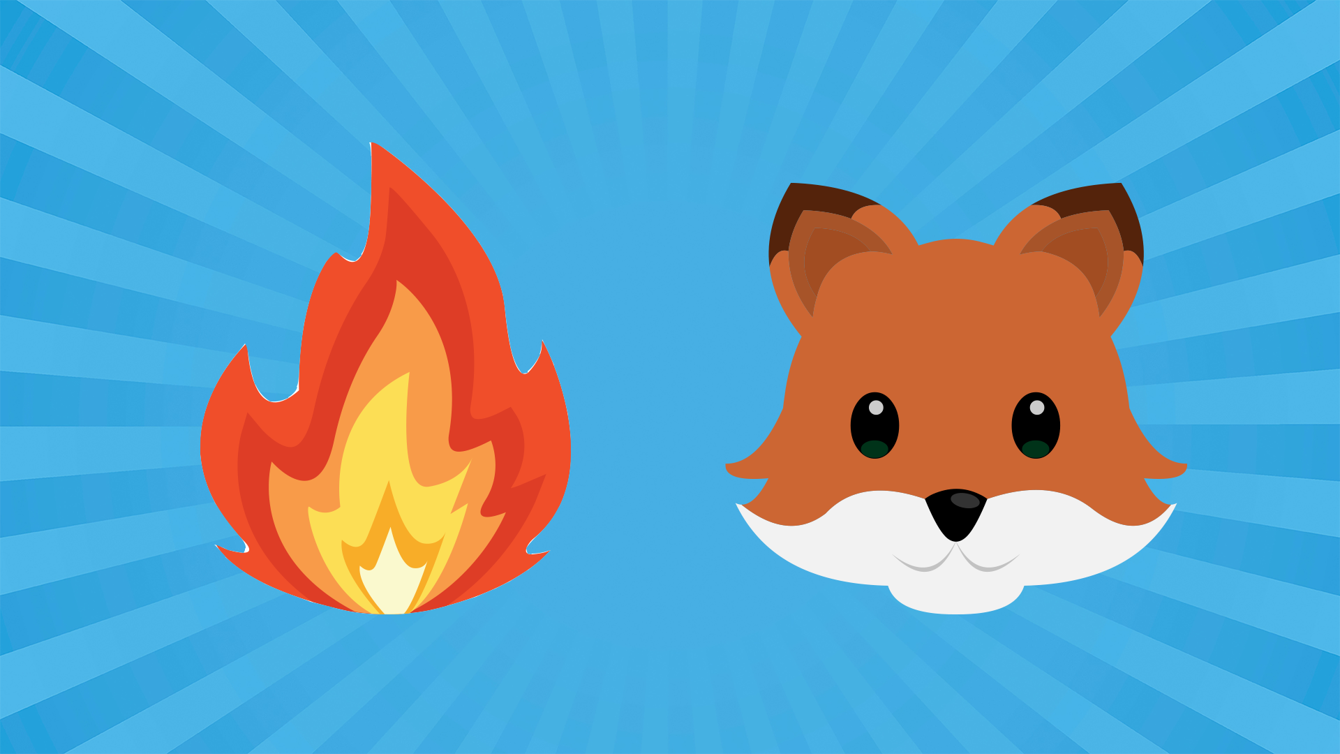 A fire and a fox emoji