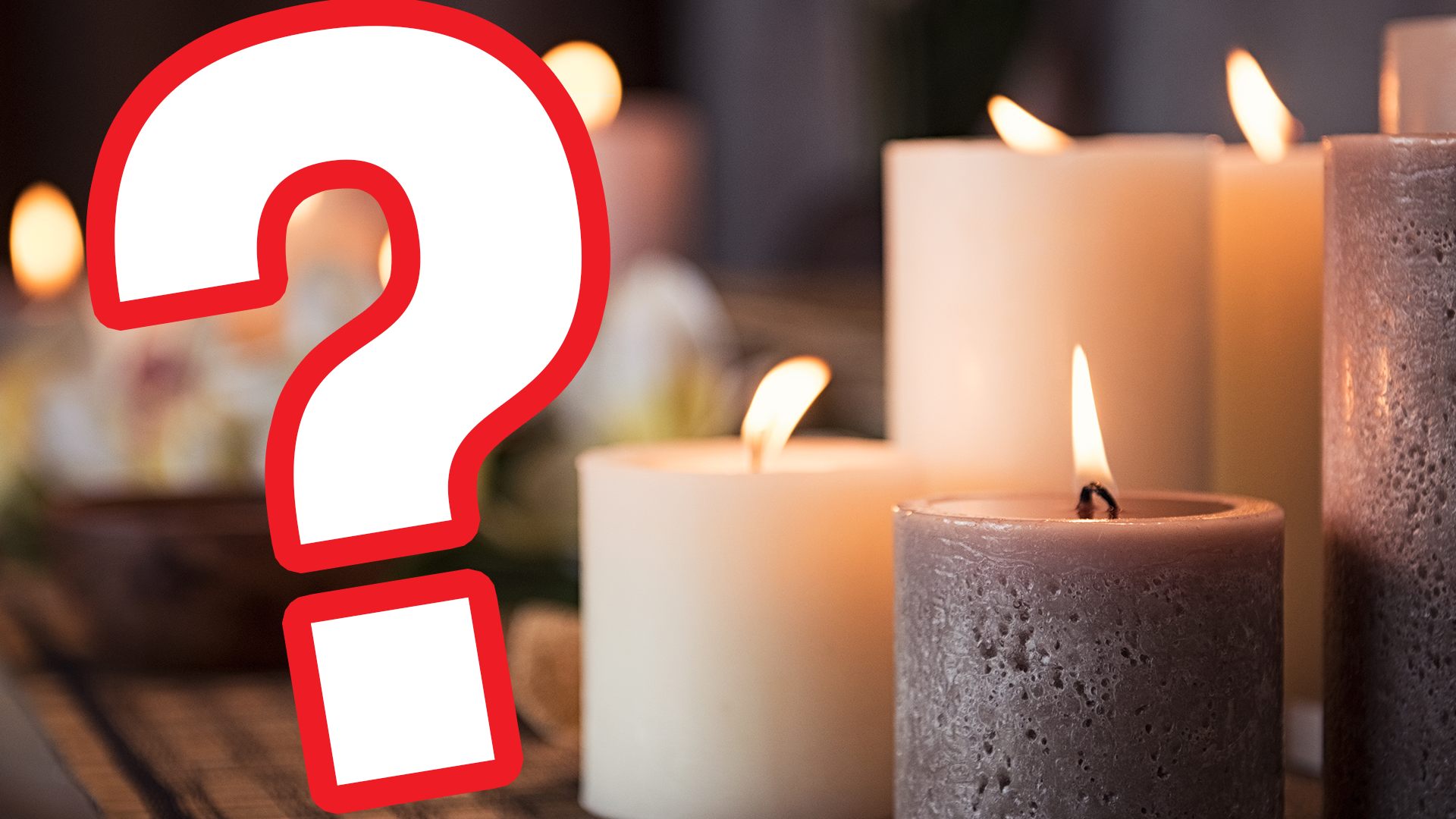 Candles and question marks