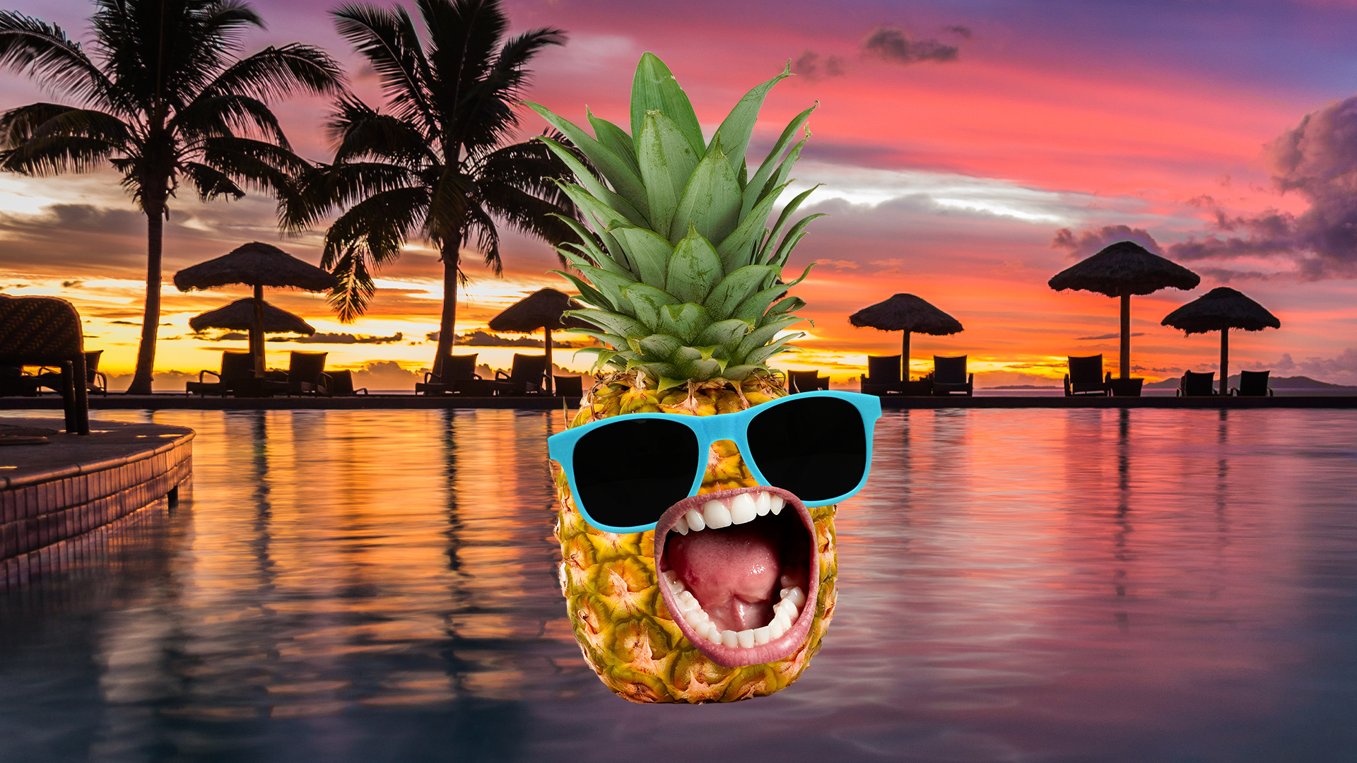Beano pineapple in beach resort