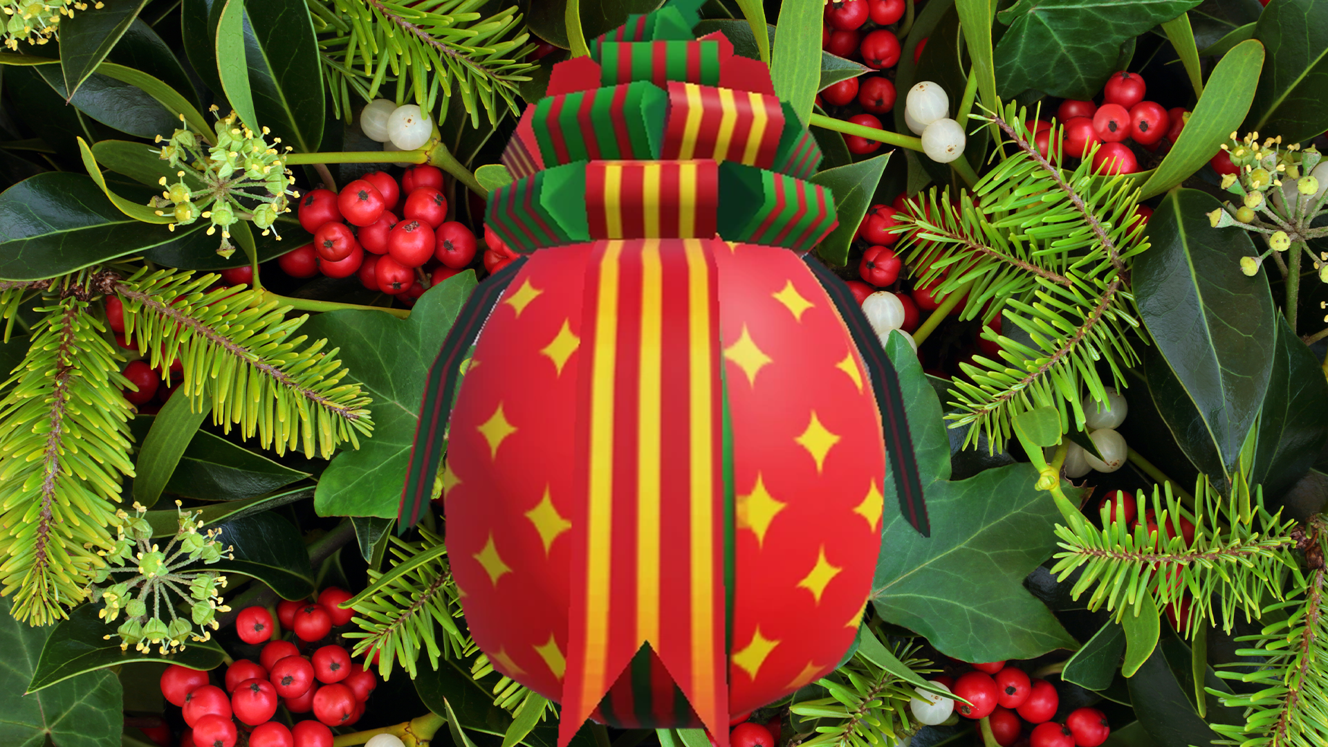 A Christmas egg on a Christmas background
