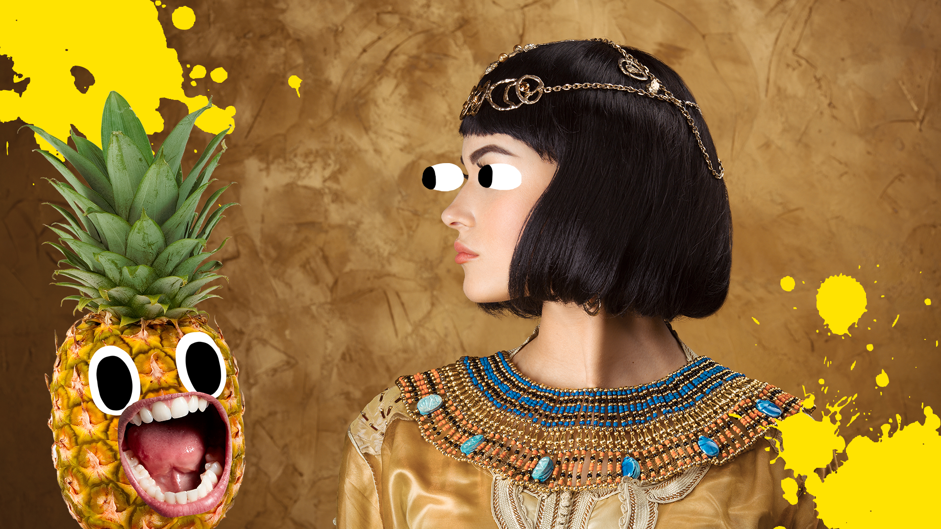 Ancient Egyptian woman and screaming pineapple 