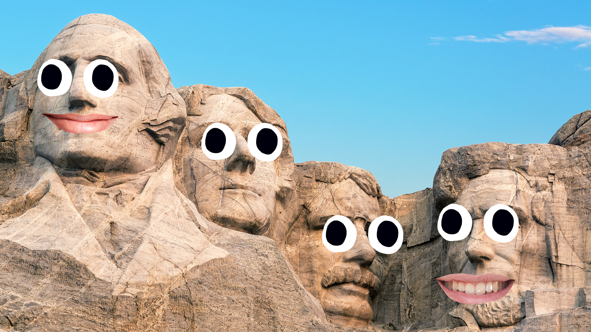 Goofy looking Mount Rushmore