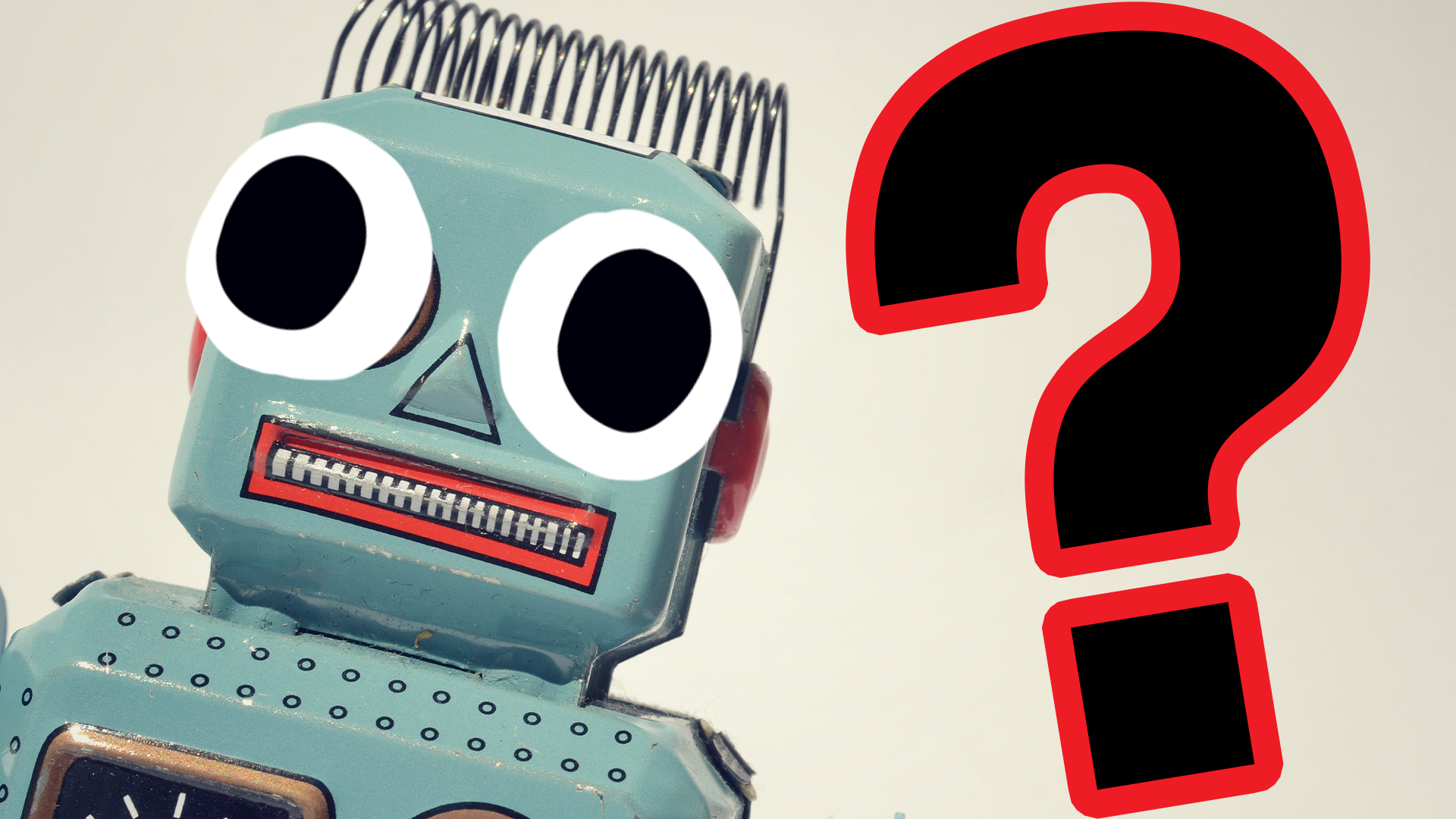 Confused looking robot with question mark