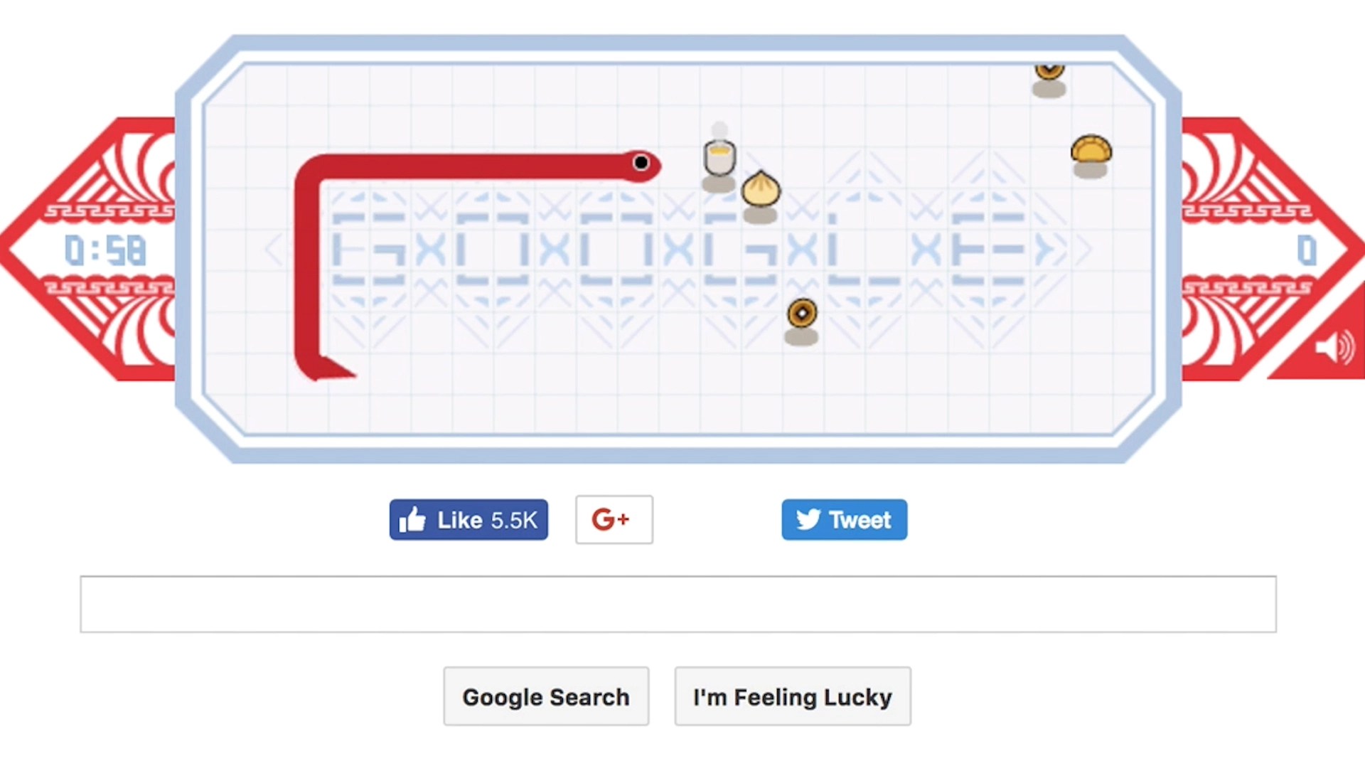 Play the Google Snake Logo made for Chinese New Year